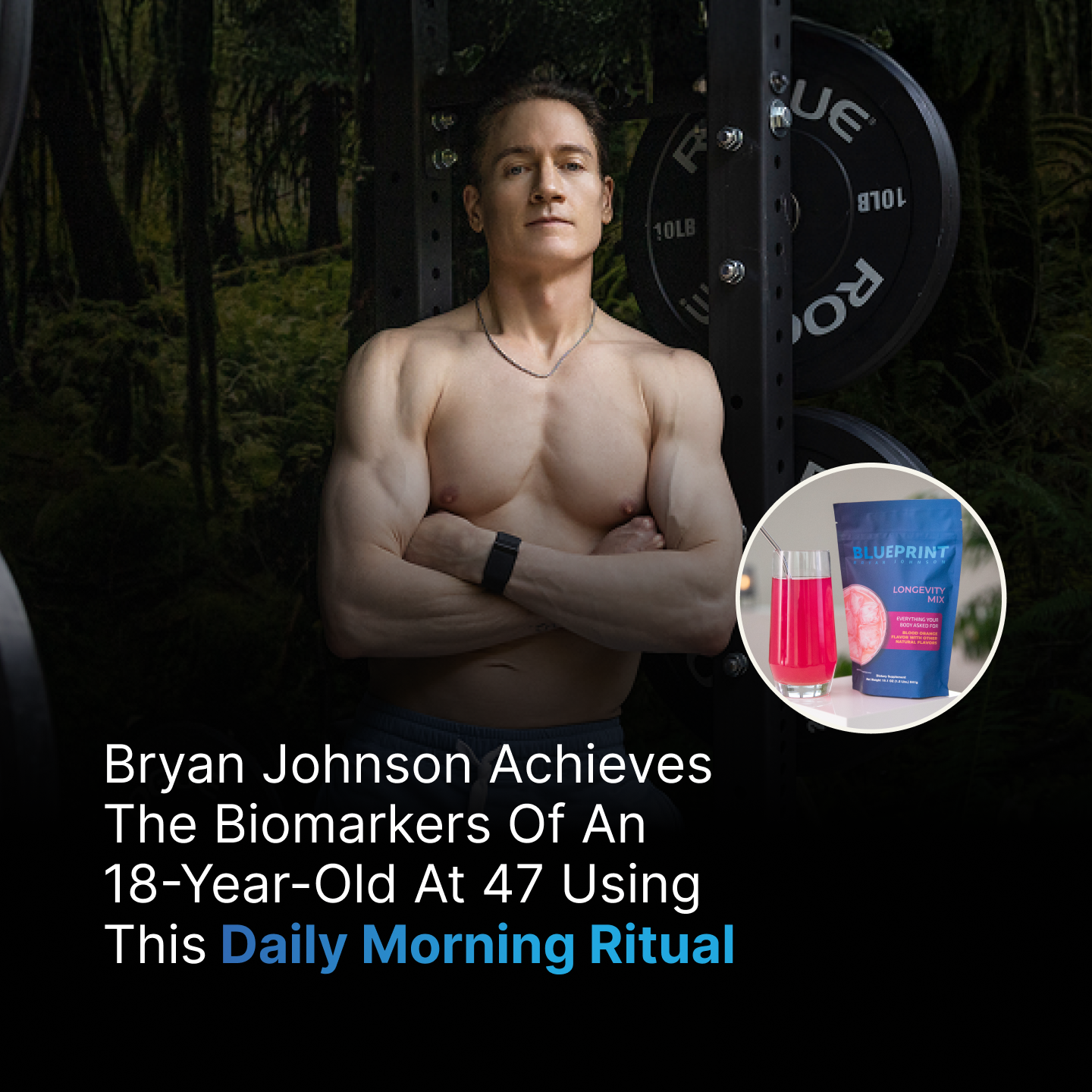 Blueprint Longevity Facebook ad: Built by experts. Trusted by Bryan Johnson.