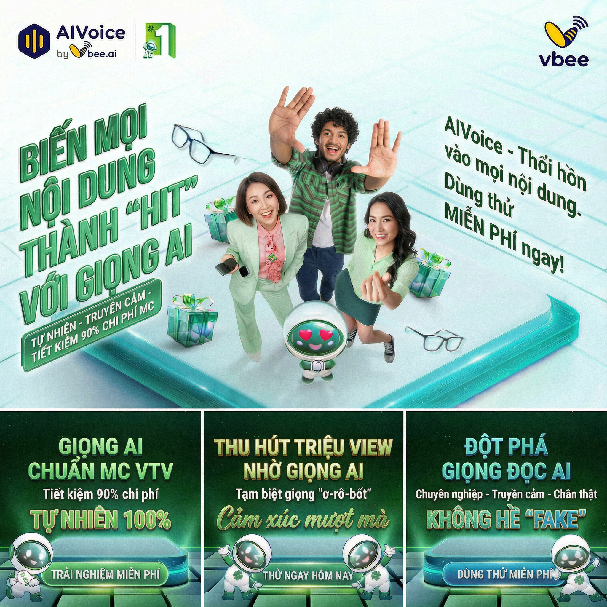Vbee AI Voice Solutions Facebook ad: Biến Mọi Nội Dung thành Giọng Nói AI