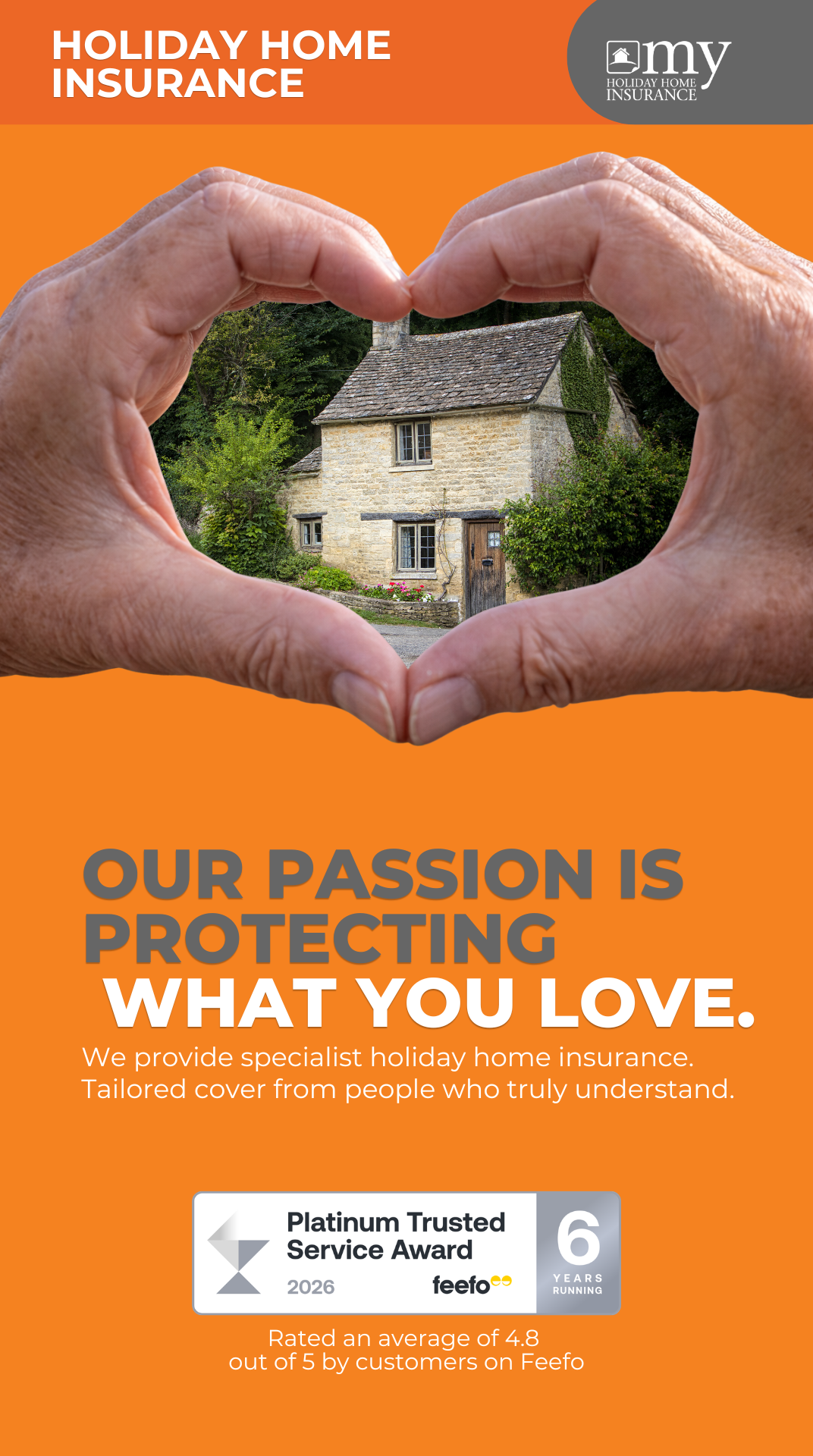 My Holiday Home Insurance Facebook ad from May 1, 2026