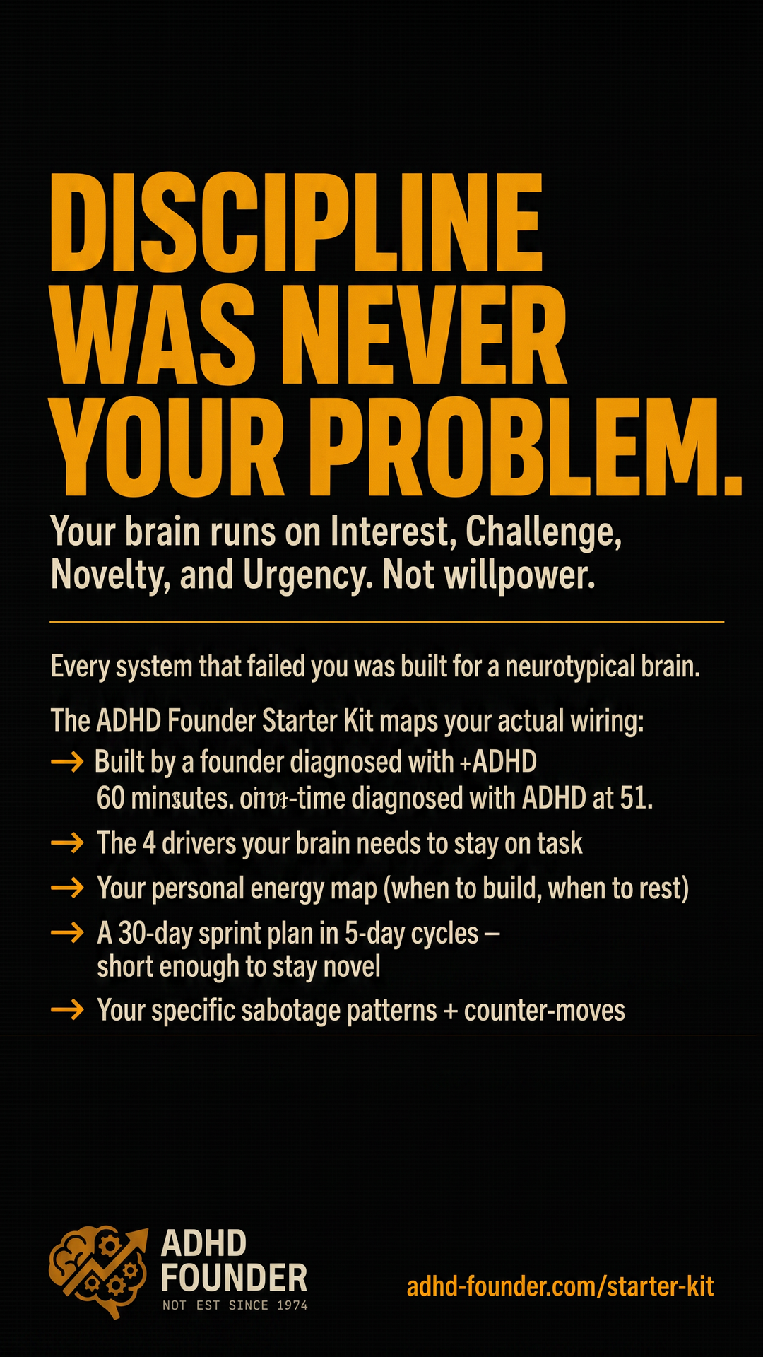 ADHD Founder Facebook ad from Jul 28, 2026