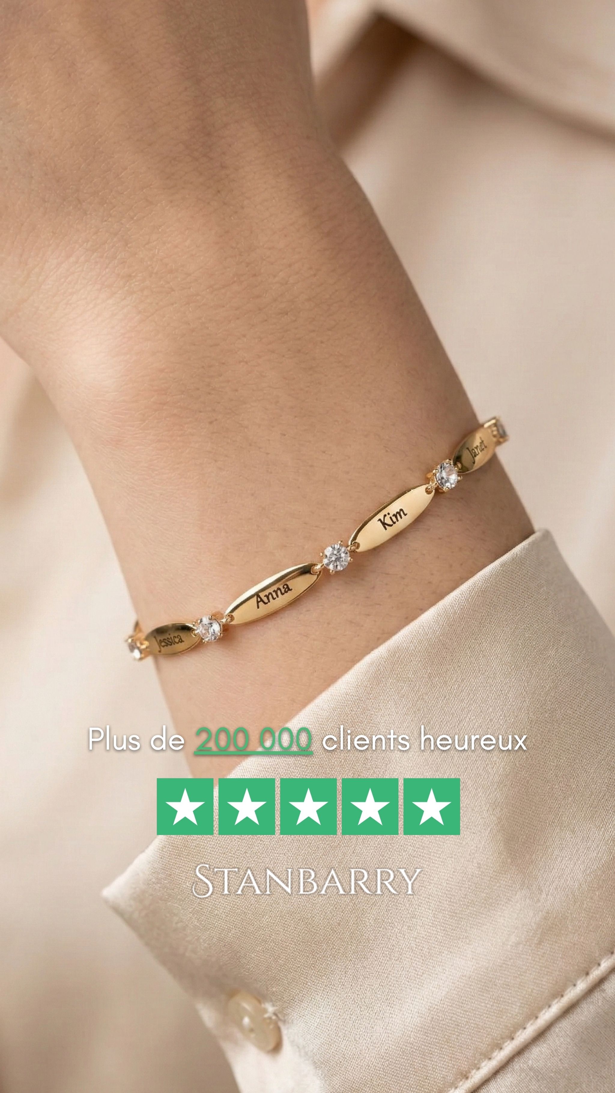 Stanbarry Bijoux Facebook ad: Un bracelet gravé, un souvenir éternel