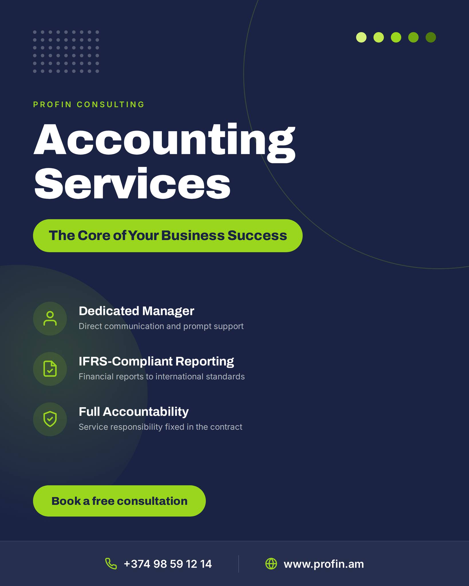 Profin Consulting Facebook ad: Accounting shouldn't slow your business down