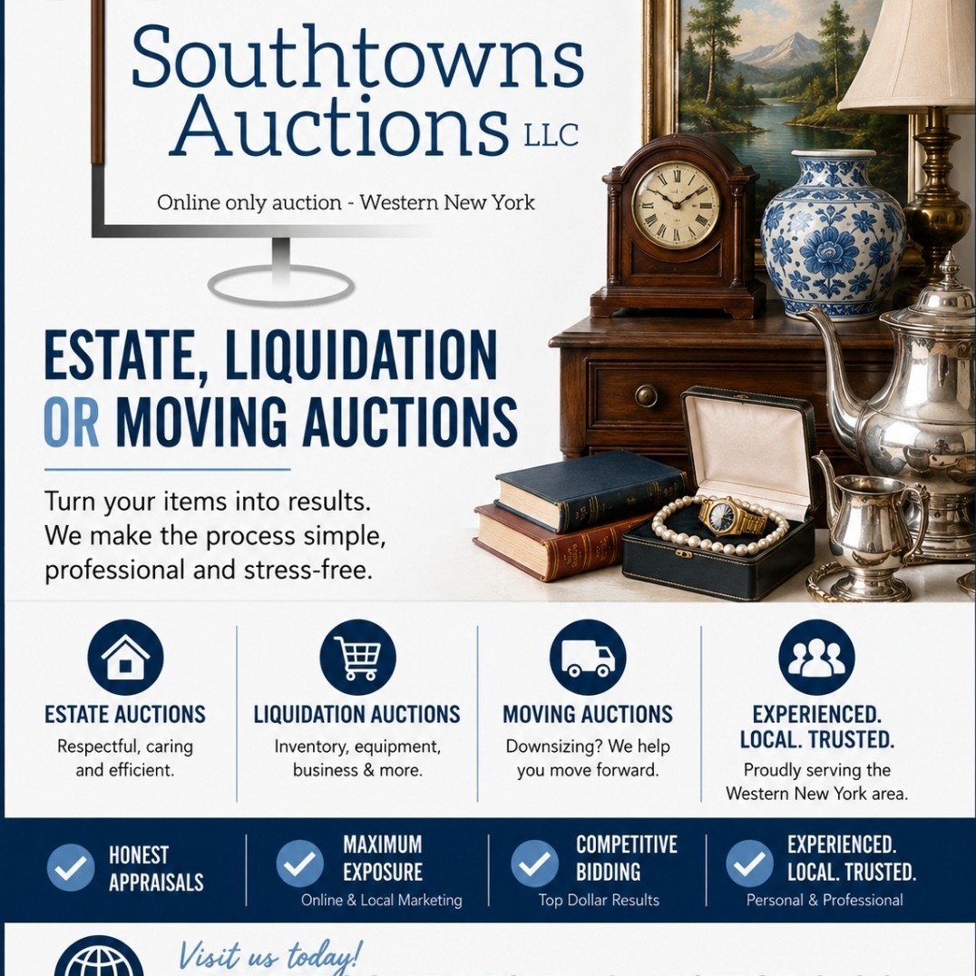 Southtowns Auctions Facebook ad: Local online auction in the Buffalo, NY Southtowns…