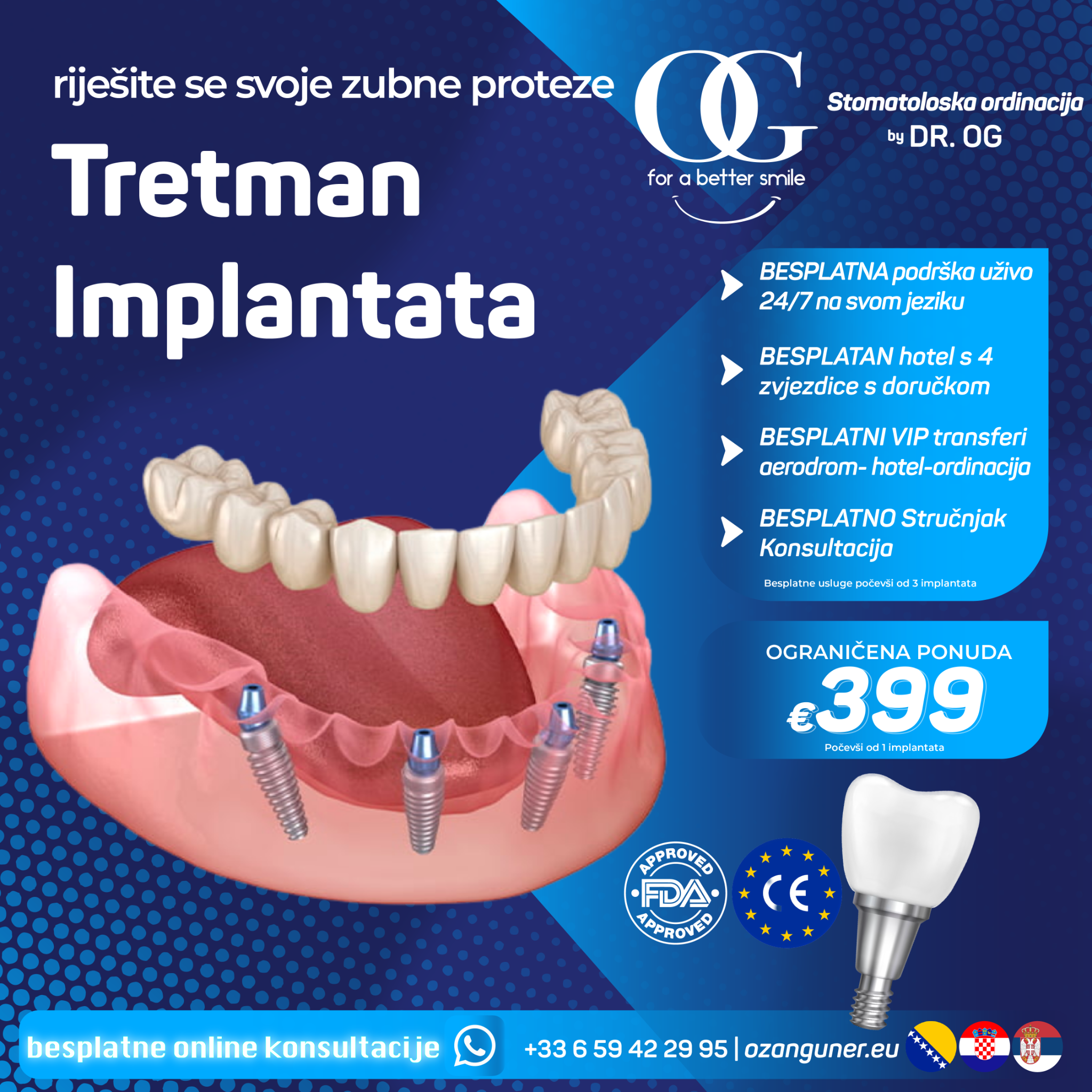 OG Stomatološka ordinacija Facebook ad: besplatne online konsultacije