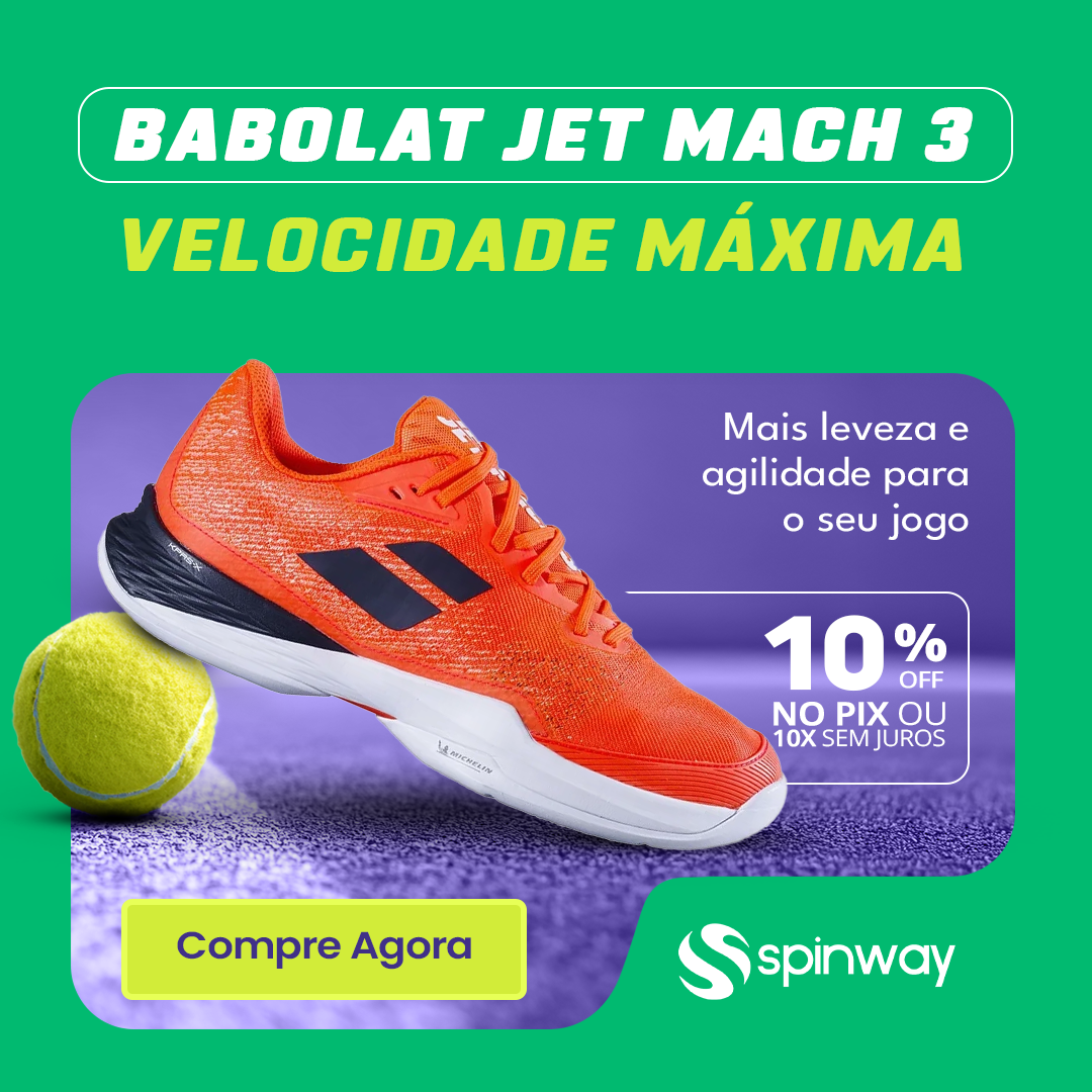Spinway Facebook ad: Babolat Jet Mach 3: Velocidade Máxima