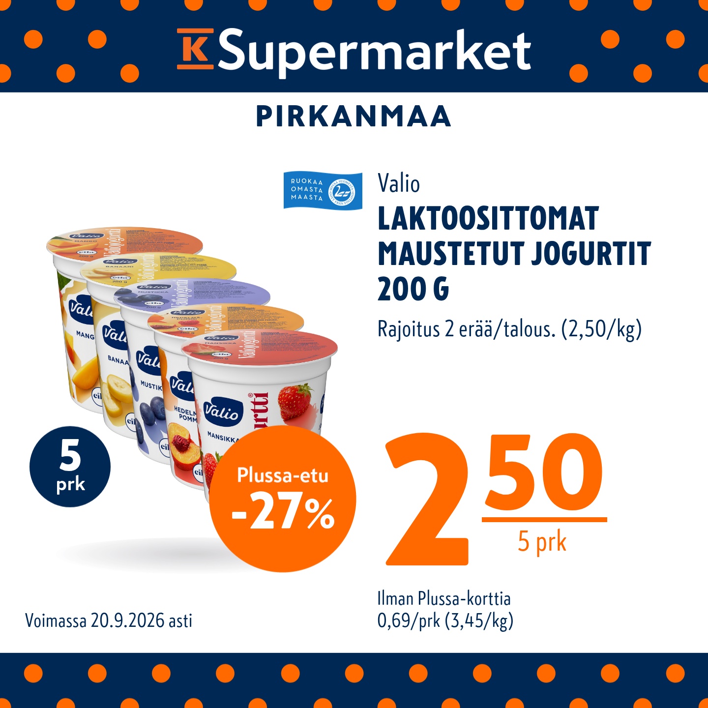 K-Supermarket Facebook ad: Tavallista parempaa ja edullisesti loppuviikkoon tarjoaa…