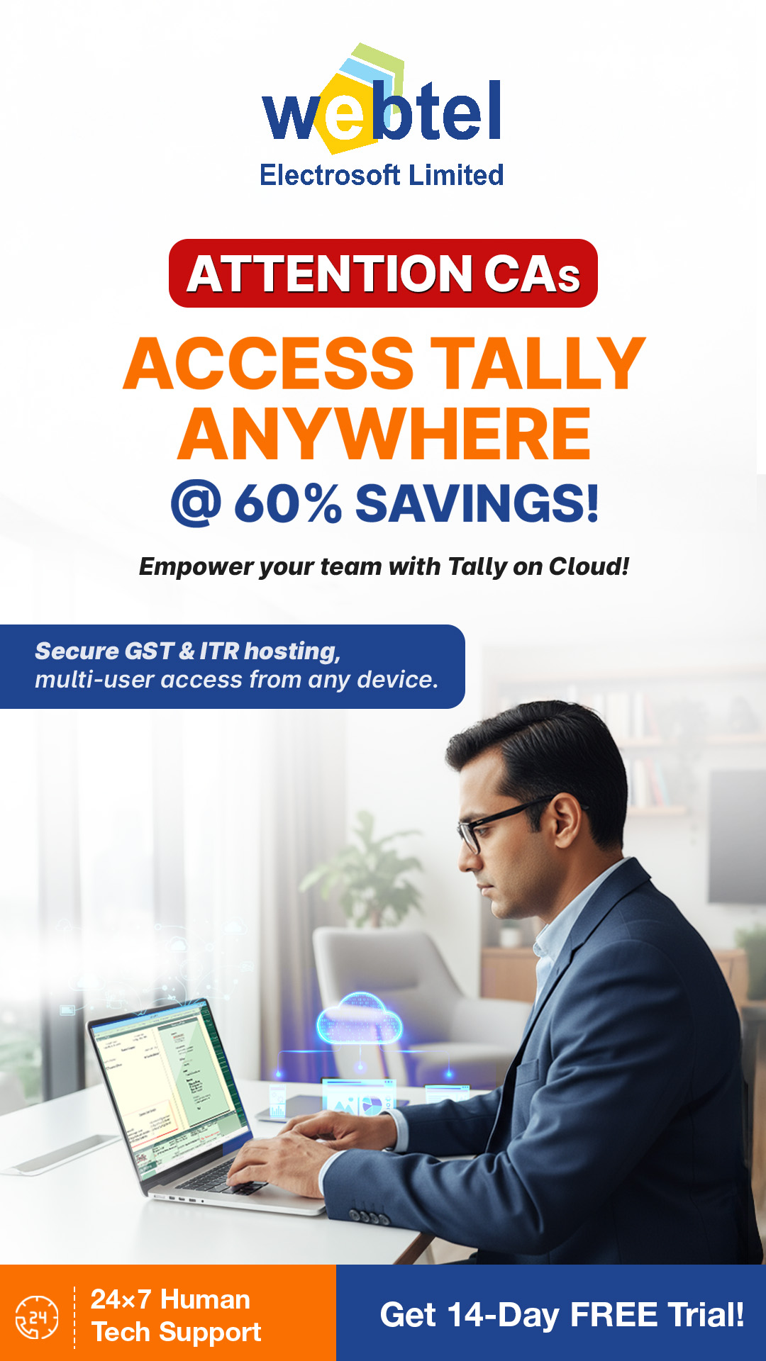 Webtel Facebook ad from Feb 5, 2026
