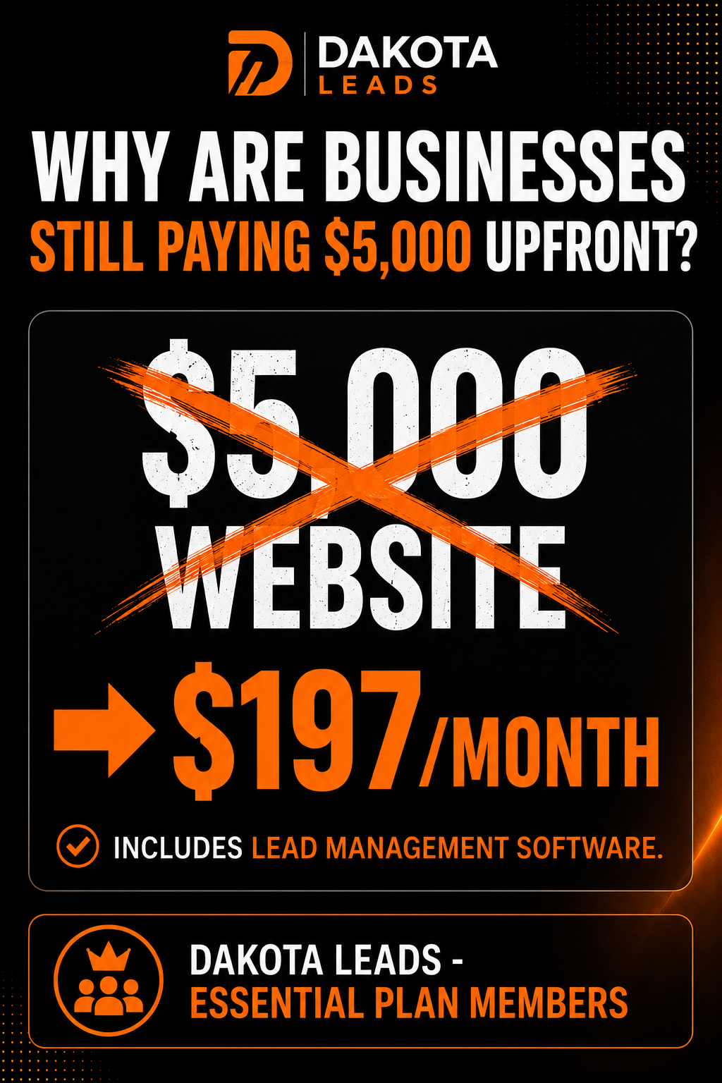 Dakota Leads Facebook ad: Why Pay $5,000 Upfront?
