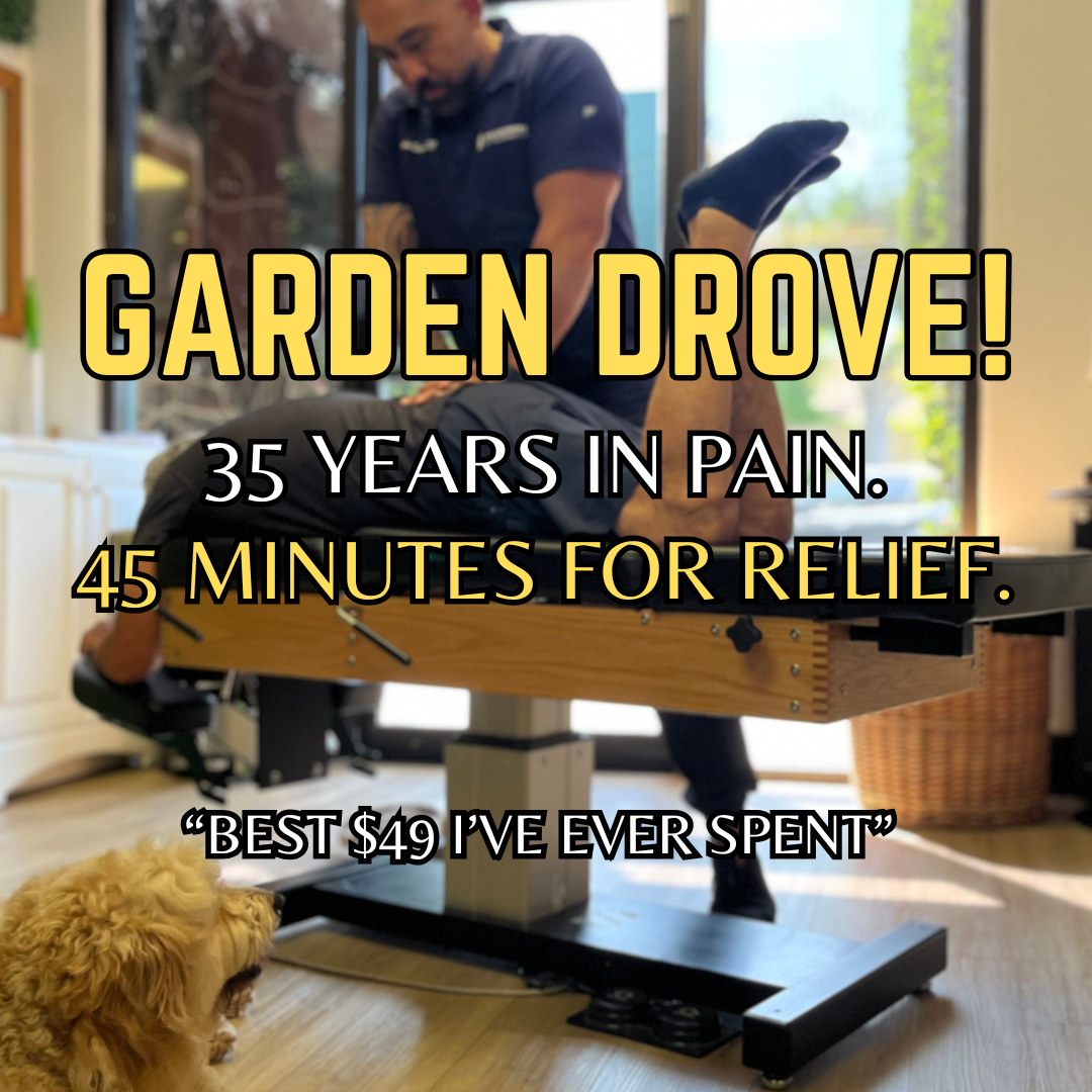 Groundwork Chiropractic Facebook ad: $49 CHIROPRACTIC SPECIAL IN GARDEN GROVE