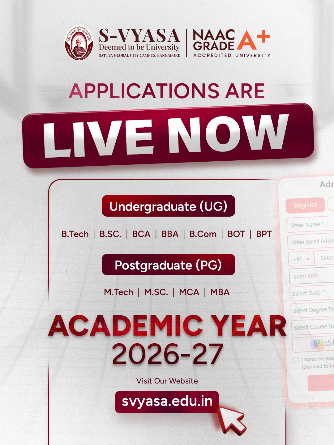 S Vyasa   School of Advanced Studies Facebook ad