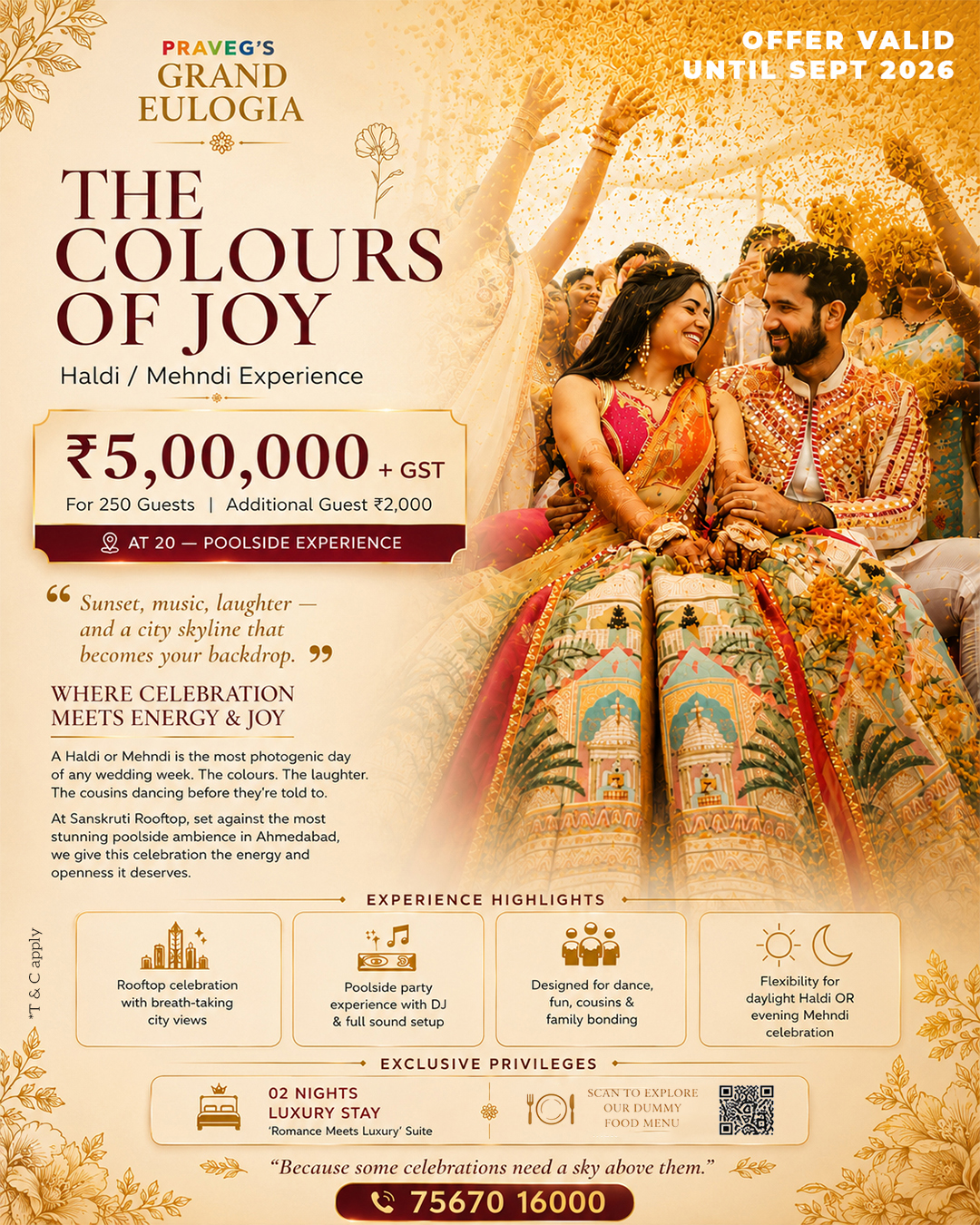 Praveg Limited Facebook ad: Make your Haldi ceremony a colourful celebration.
