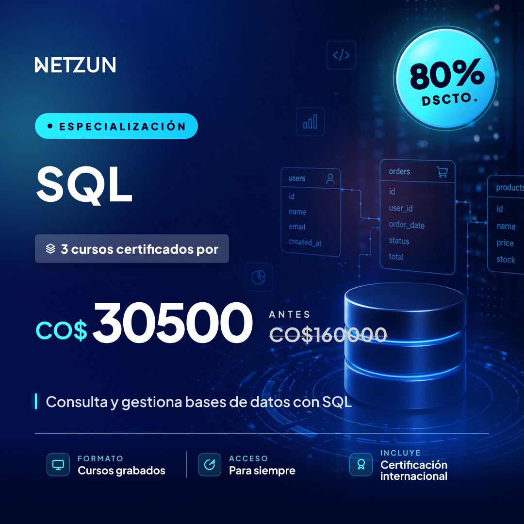 Netzun Facebook ad: Especialización en SQL