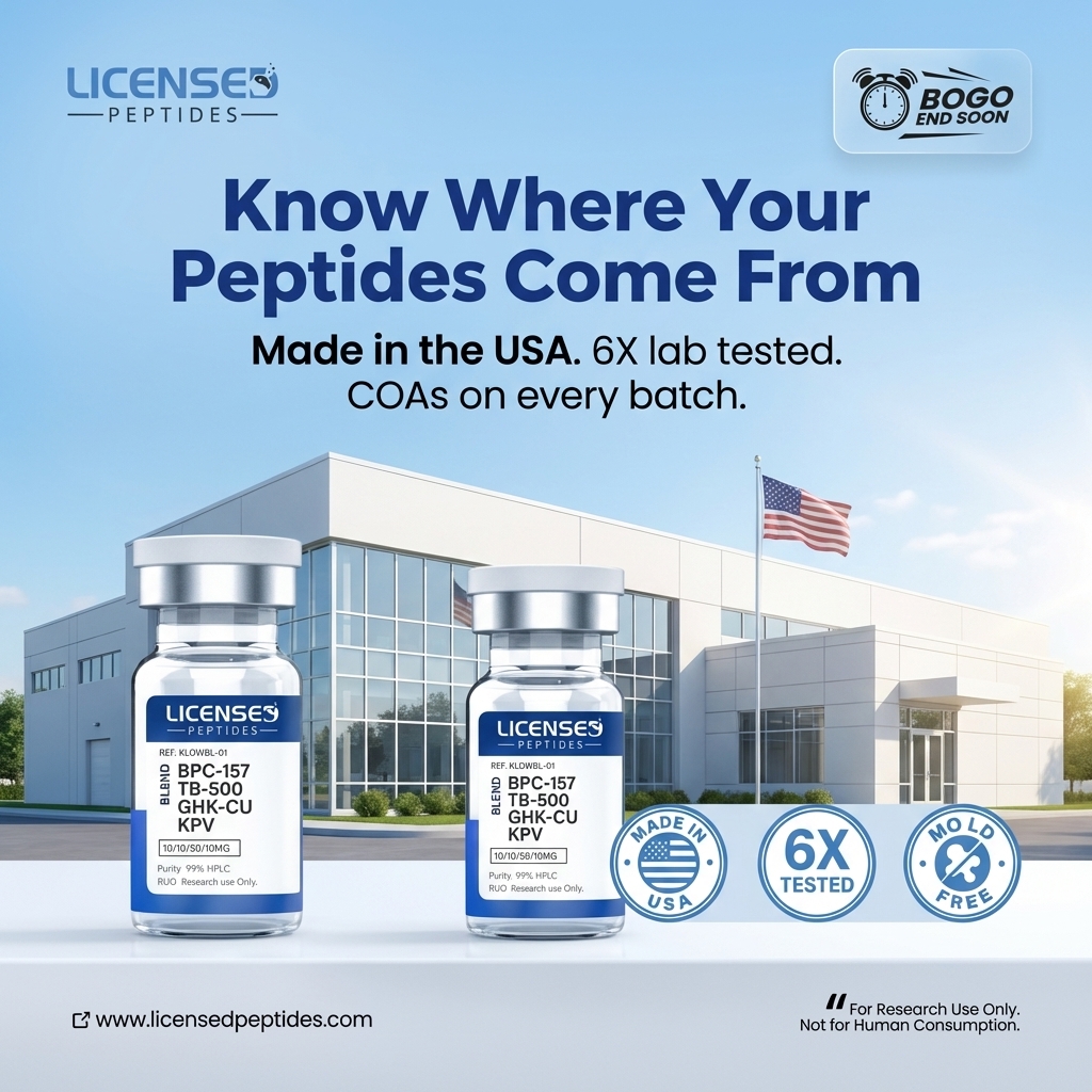 LicensedPeptides.com Facebook ad