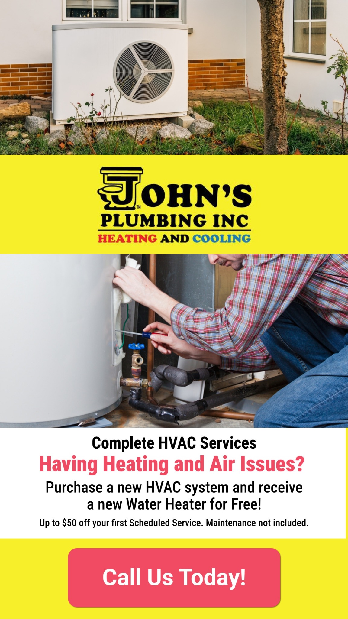 Johns Plumbing Facebook ad from Jan 14, 2026