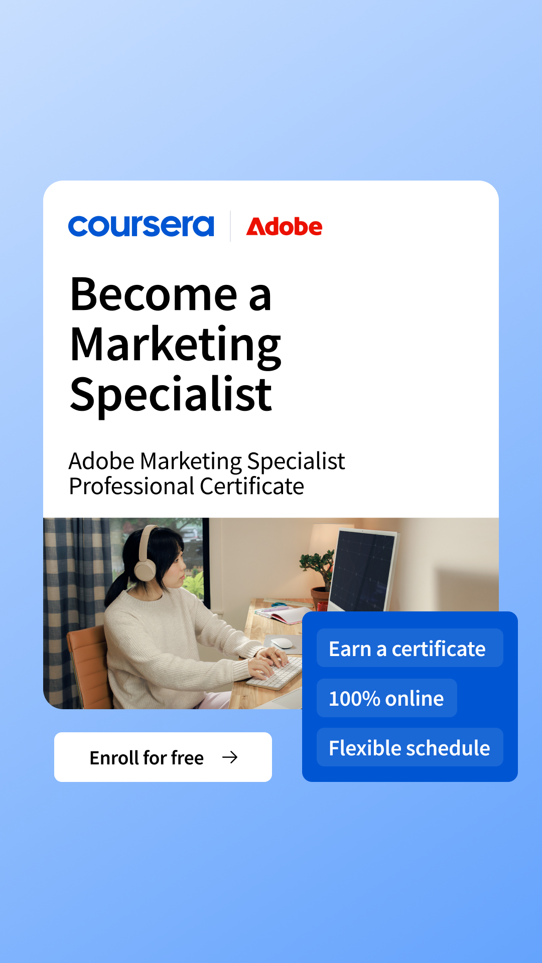 Coursera Facebook ad