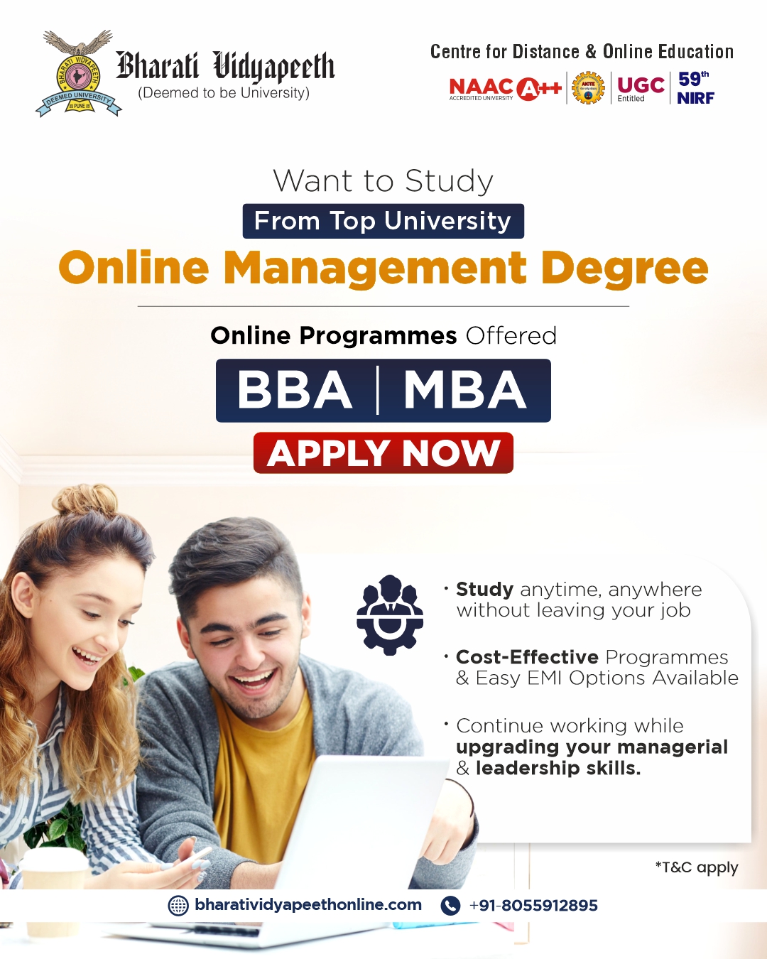 Bharati Vidyapeeth Center for Distance & Online Education Facebook ad