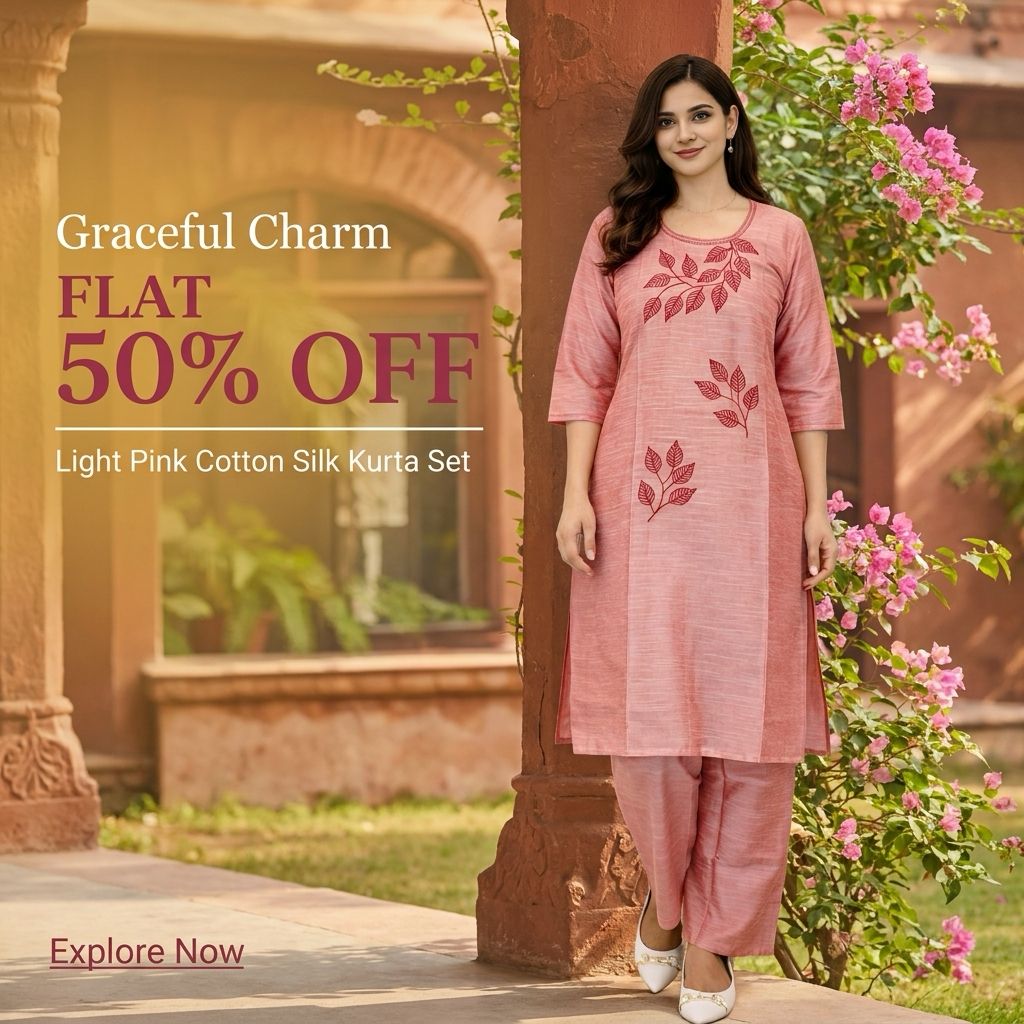 Sakta.com Facebook ad: Elegant Co-ord Set in Linen Cotton