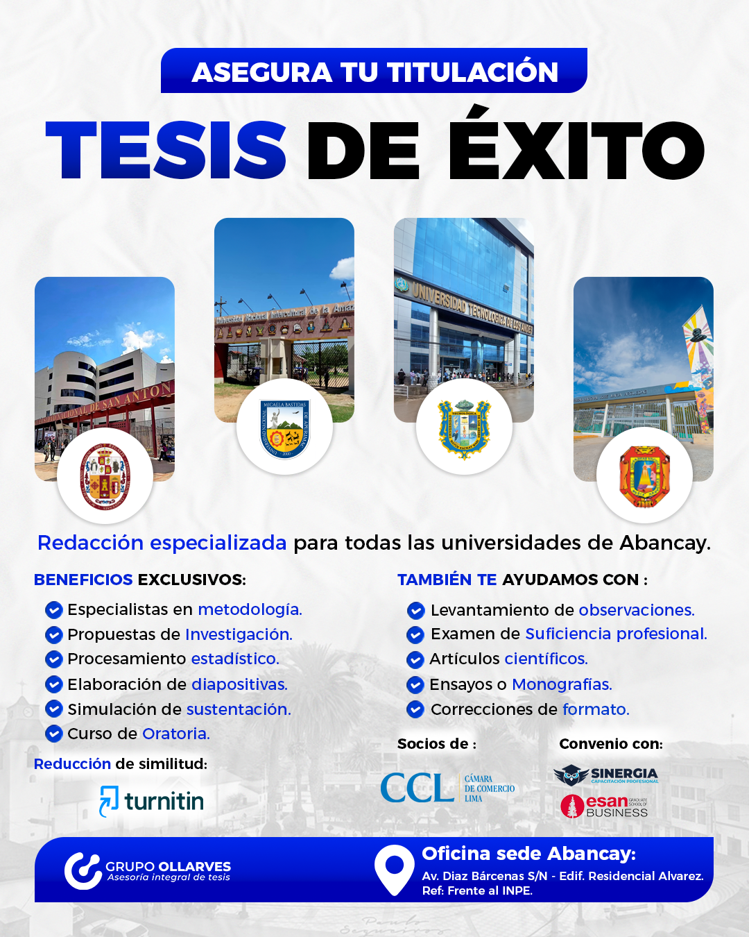 Grupo Ollarves Sede Abancay Facebook ad: Termina tu tesis con nosotros