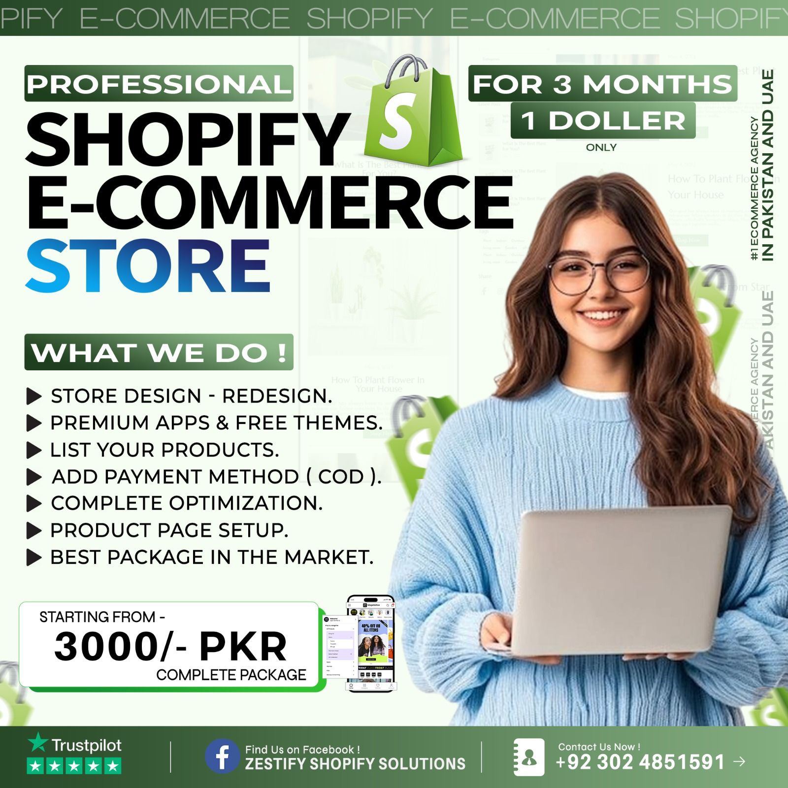 Zestify Facebook ad: Launch Your Own Shopify Store for Just PKR…