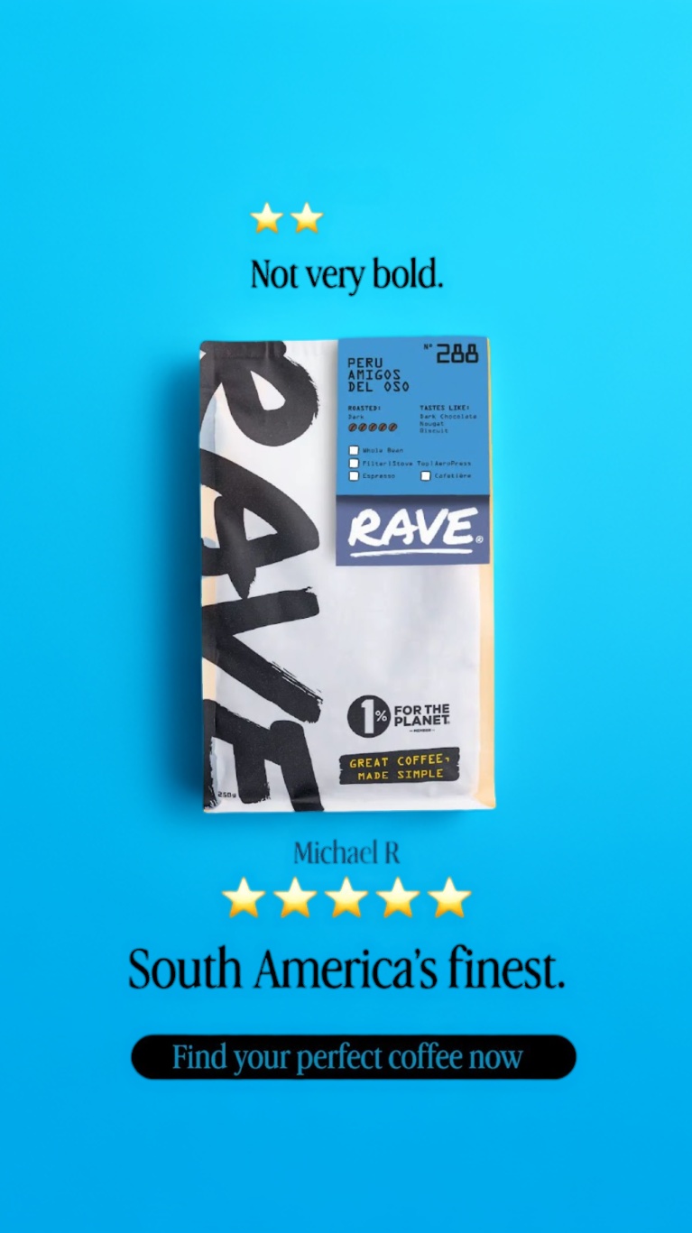 Rave Coffee Facebook ad: Peru Amigos Del Oso No.288