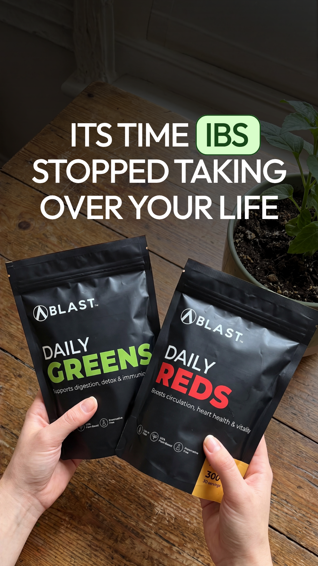 Blast Vitality Facebook ad: Finally, Greens Built For Women Over 40