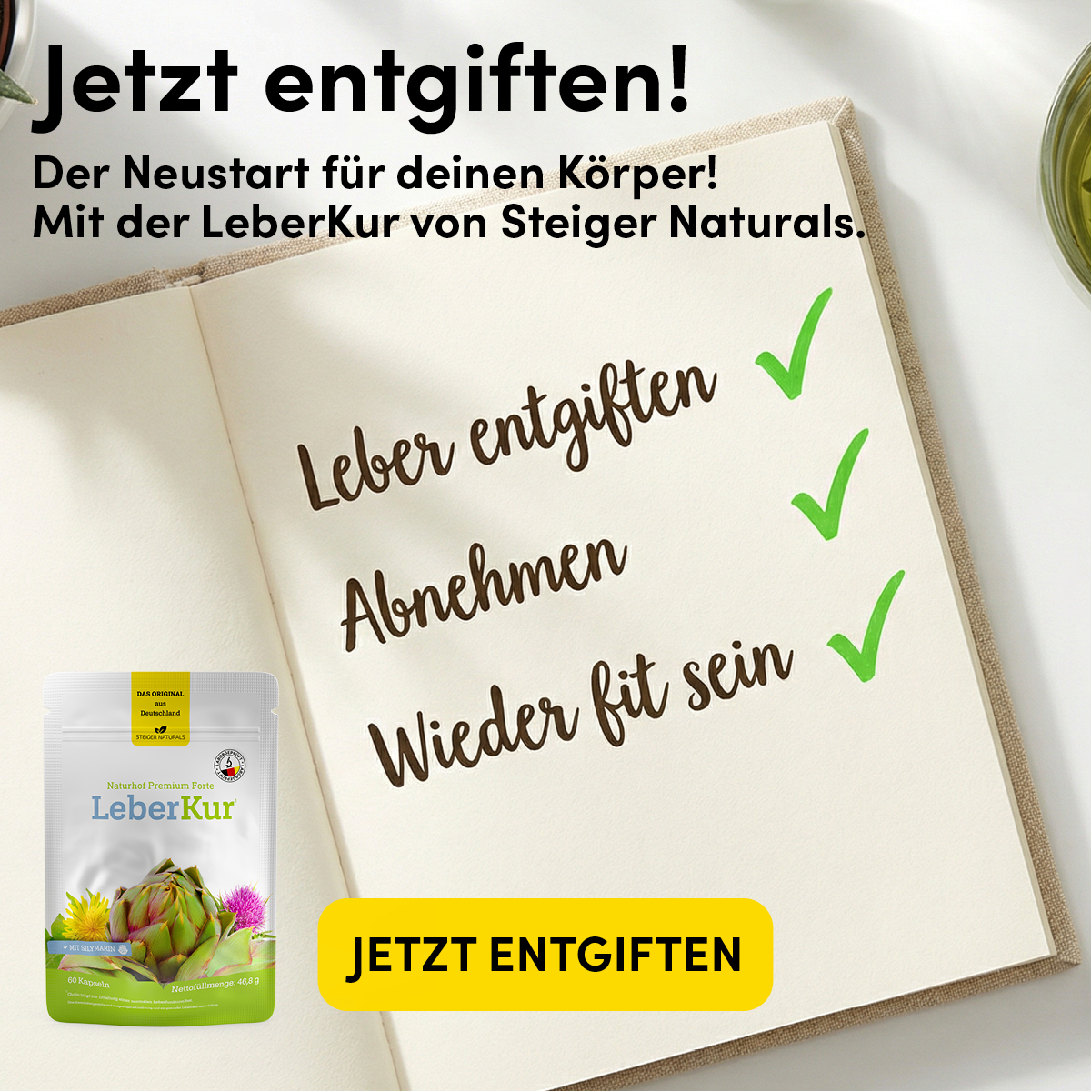 Deutsches Gesundheitsportal Facebook ad: Leber entgiften = Bierbauch schmelzen: So funktioniert's