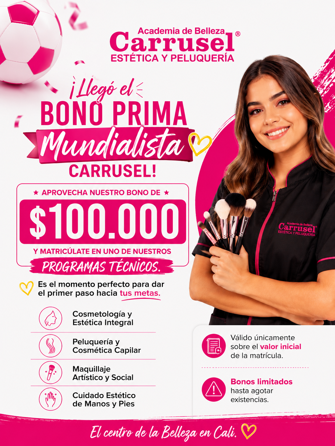 Academia de Belleza Carrusel Facebook ad: Academia Carrusel te regala 100.000 pesos para que…