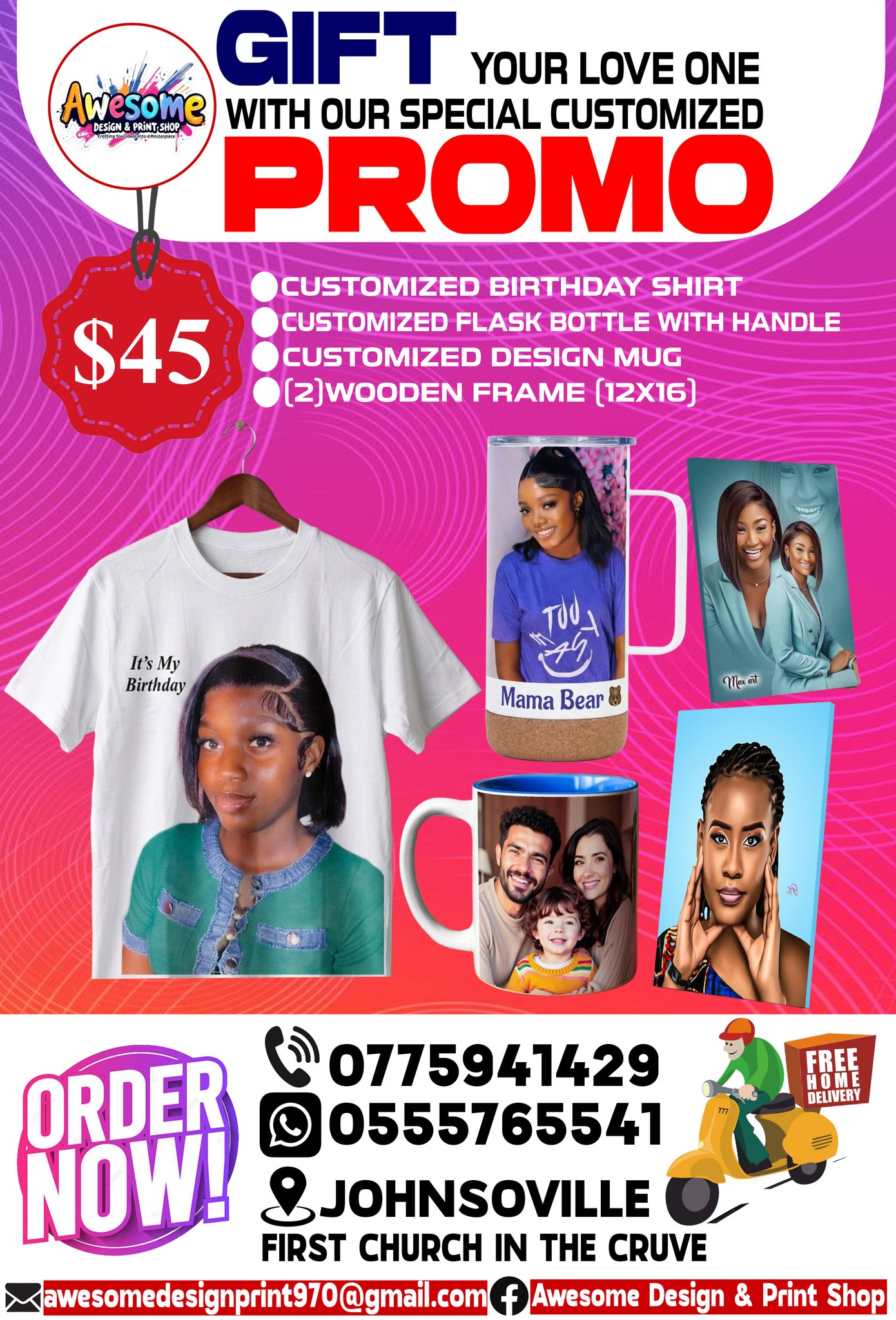 Awesome Design & Print Shop Facebook ad: Special Customized Gifts PROMO for You and your…