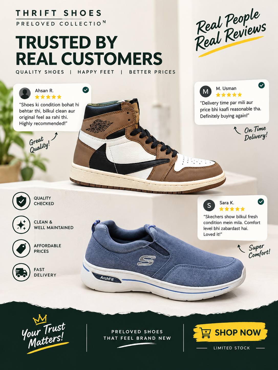 Air Spot Facebook ad: Rated 4.9/5 by Footwear Lovers!
