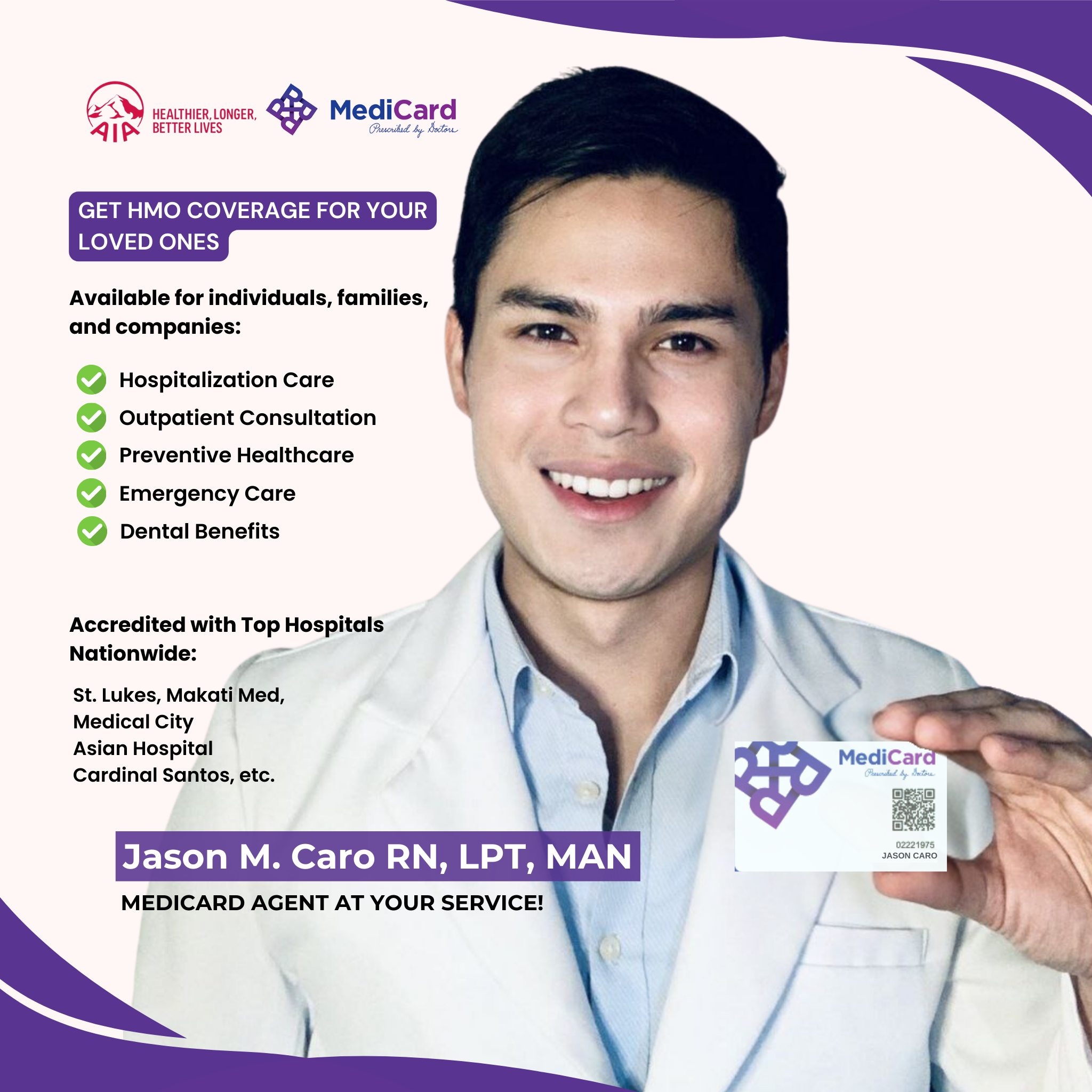 MediCard by Jason Caro Facebook ad: Dedicated MediCard HMO insurance agent committed to…