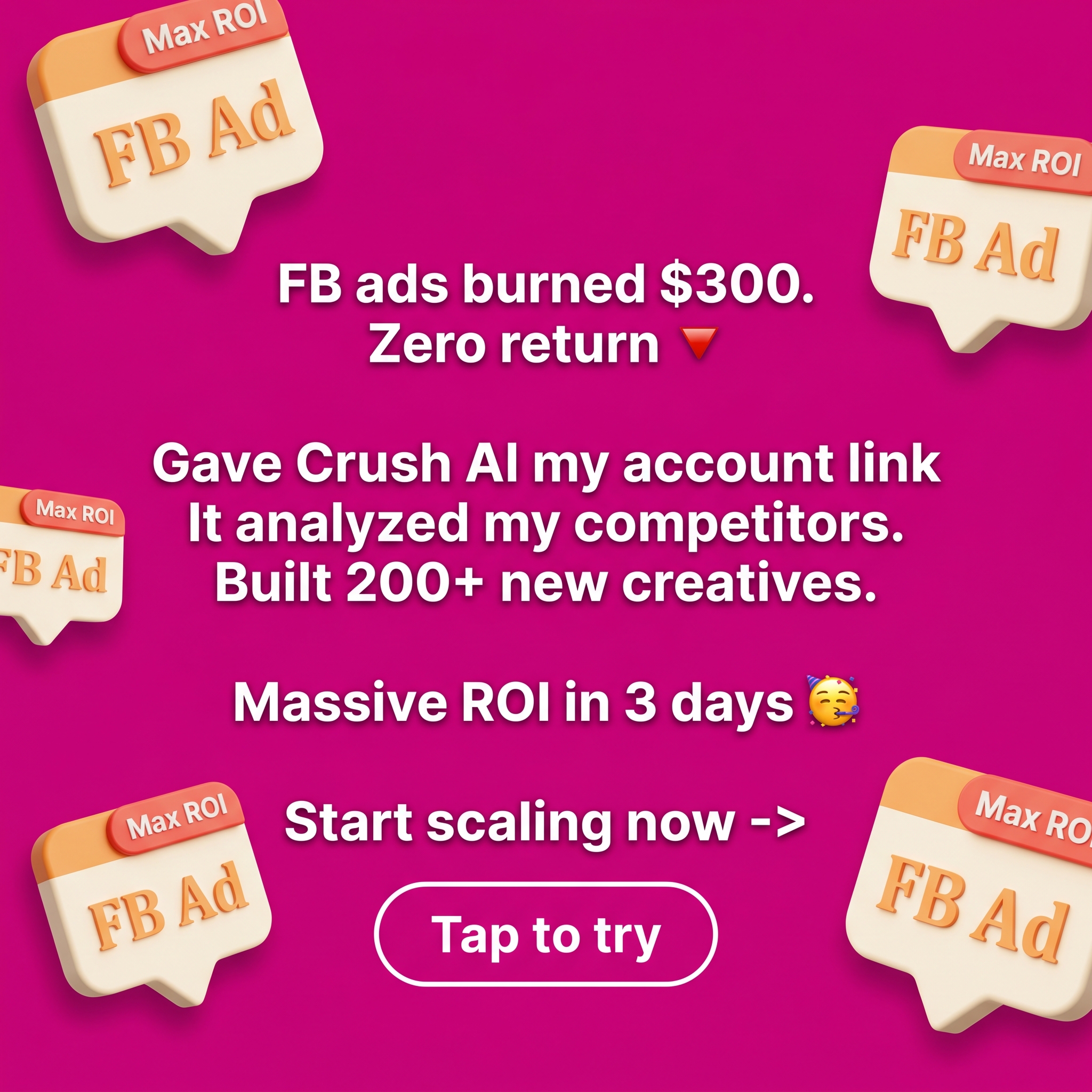 trycrush.ai Facebook ad