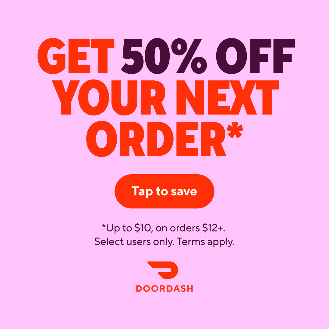 DoorDash Facebook ad: Come back for 50% off