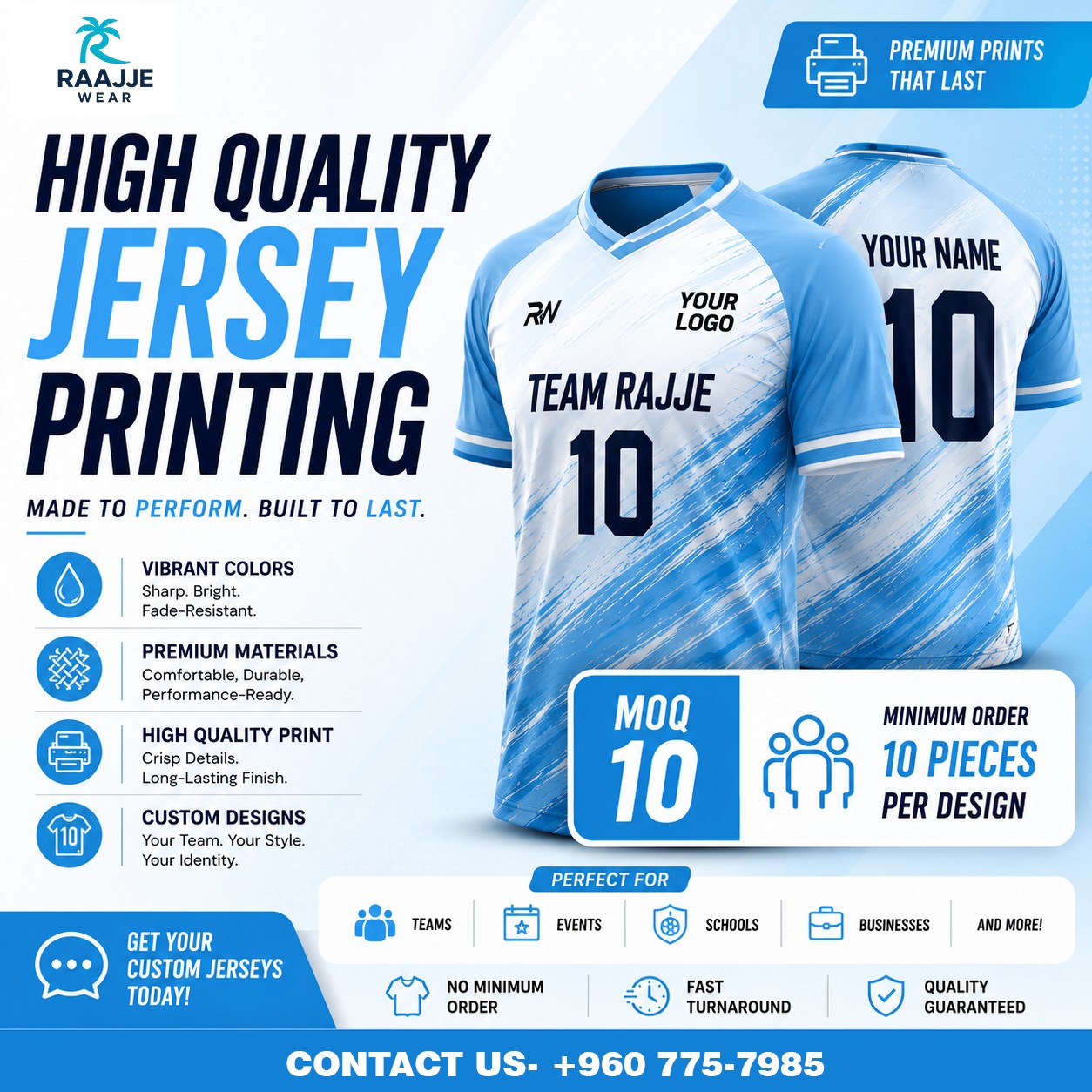 Raajje Wear.mv Facebook ad: CUSTOM JERSEYS