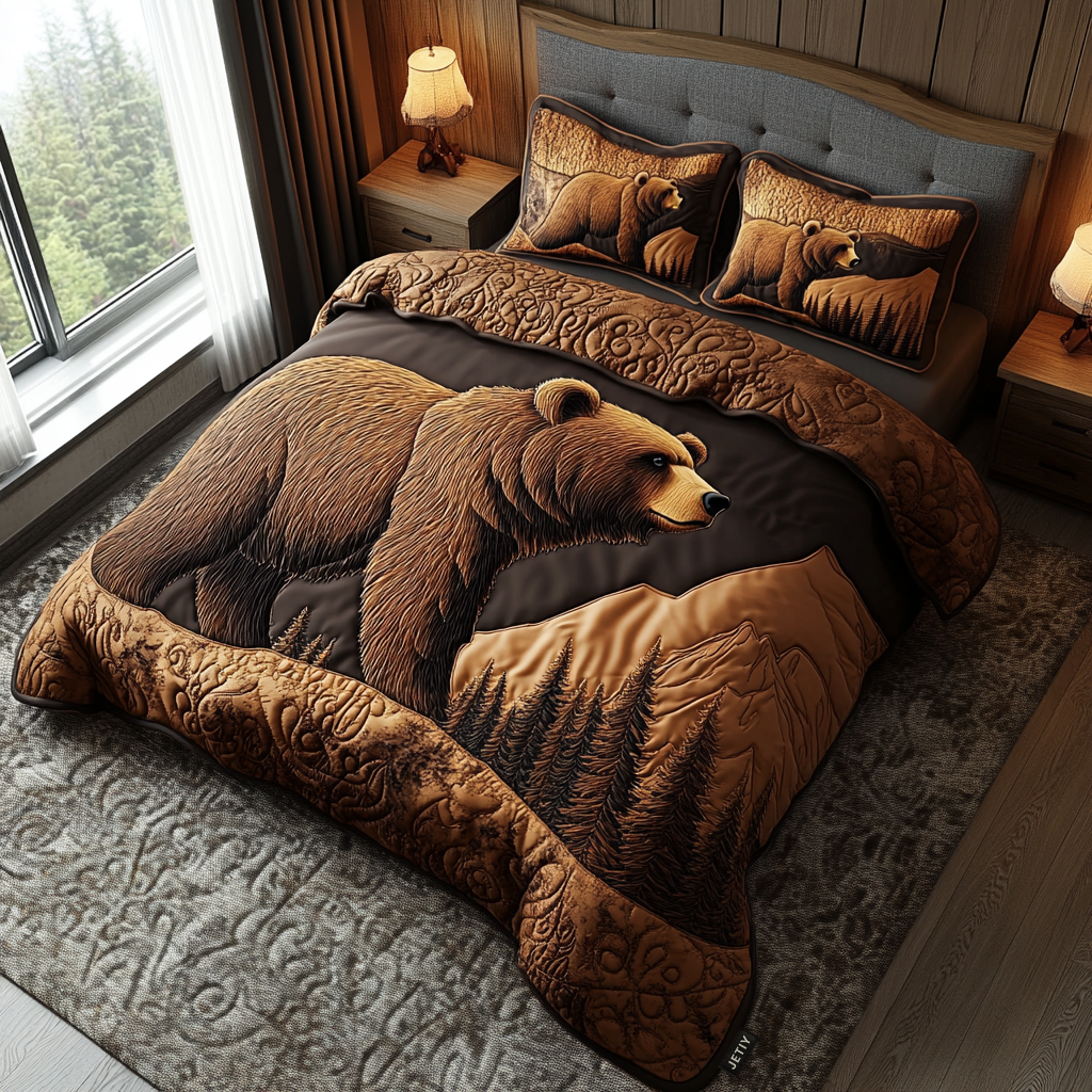 Vantique Hand-Stitched Harmony Facebook ad: Forest Animals Quilted Bedding Set NCU0VT98