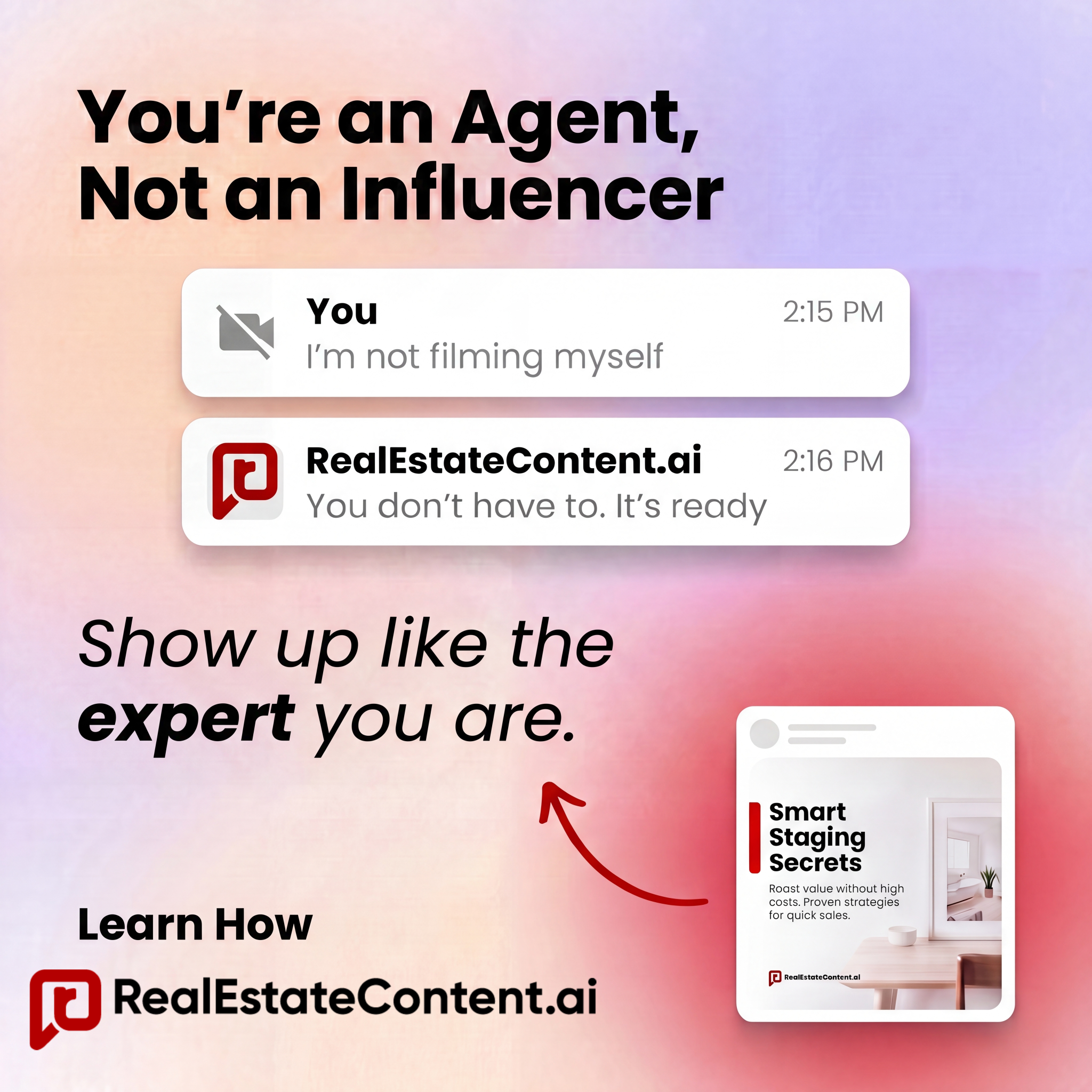 RealEstateContent.ai Facebook ad