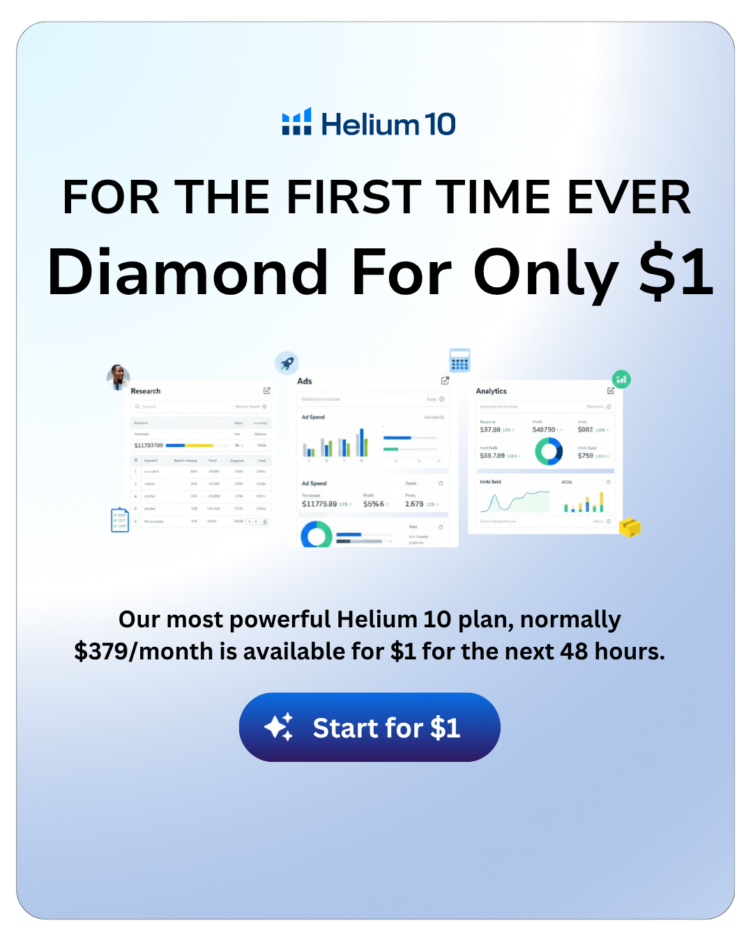 Helium 10 Facebook ad