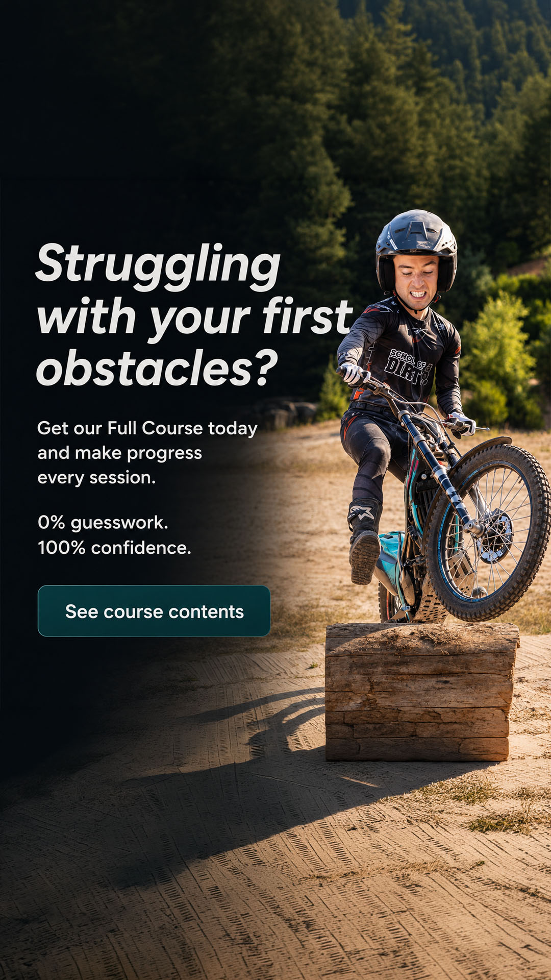 Trialsacademy Facebook ad: Stop Guessing What to Practice