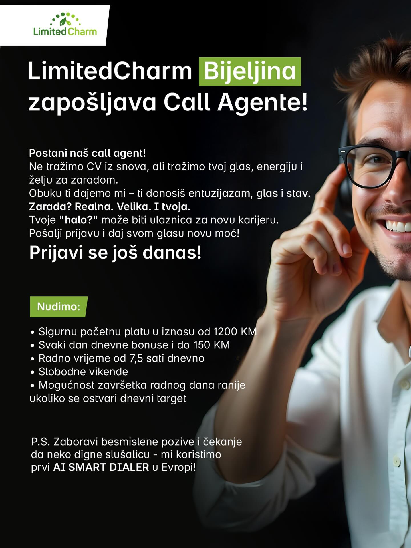 MonetizeAd Facebook ad: Pošaljite svoj CV na posao@limitedcharm.com.