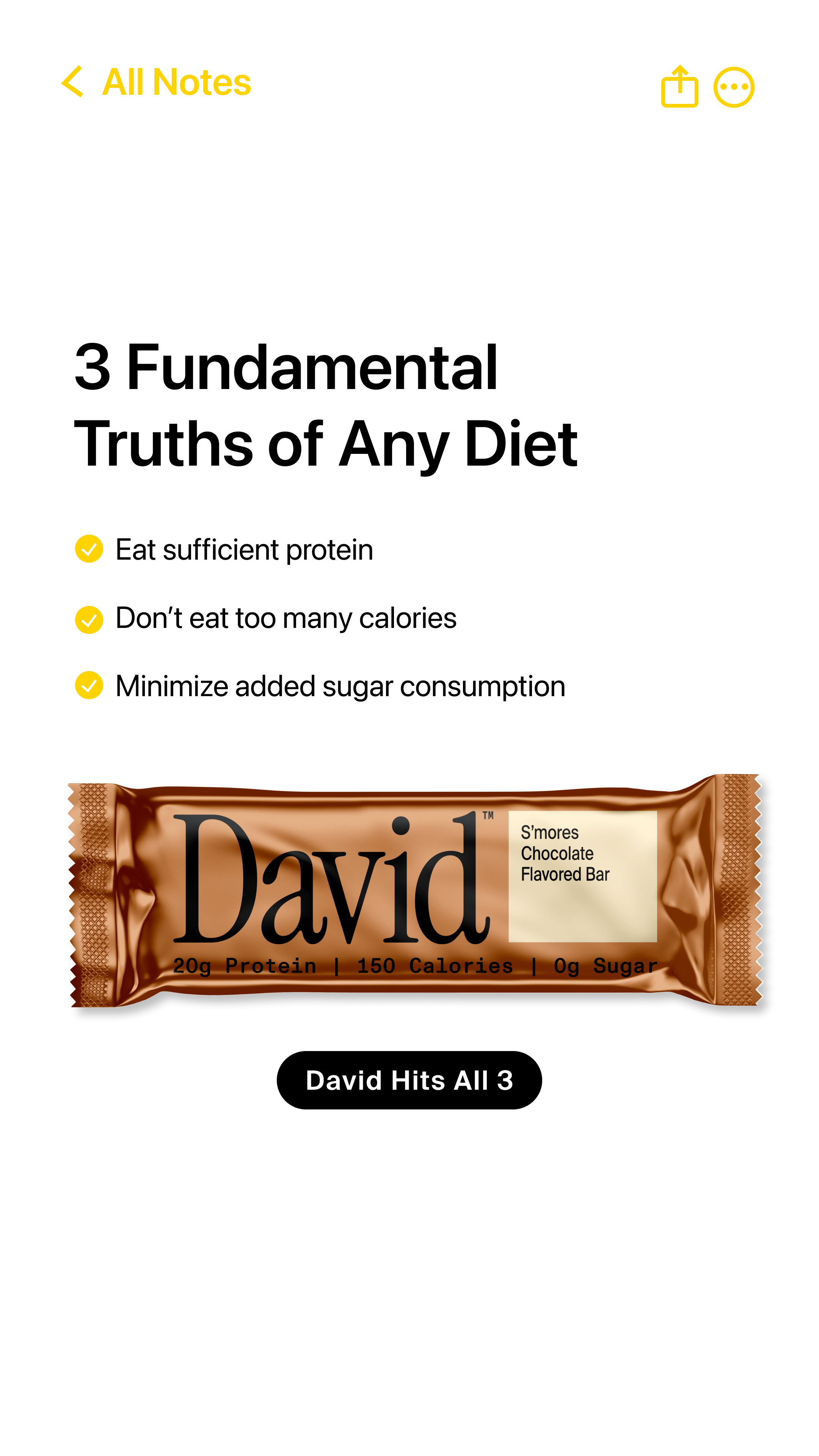 David Protein Facebook ad