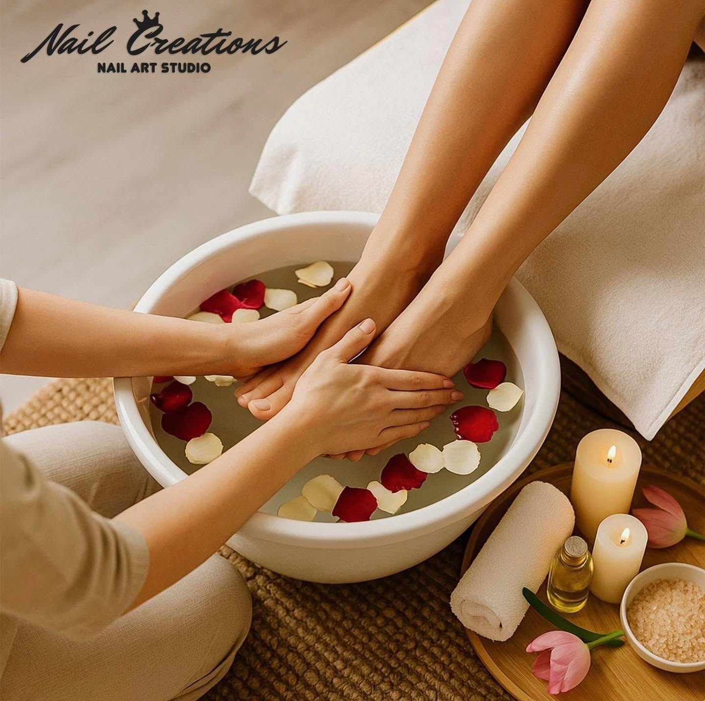 Nail creations - Skopje Facebook ad: Момент на релаксација што вашите стапала го заслужуваат.