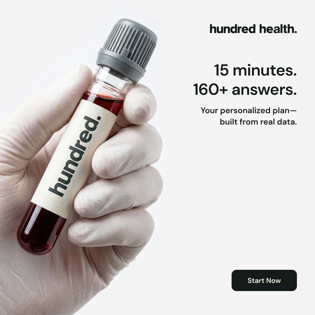 Hundred Health Facebook ad: Normal doesn’t mean optimal