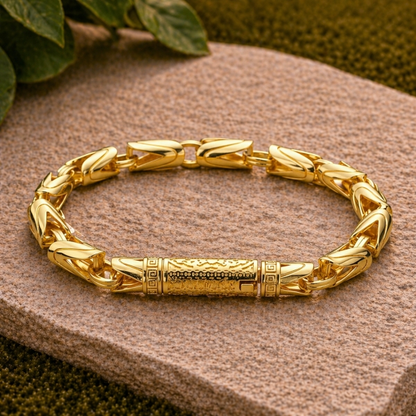Six Character Truth Facebook ad: 18K Gold Vajra Clasp Byzantine Chain Bracelet