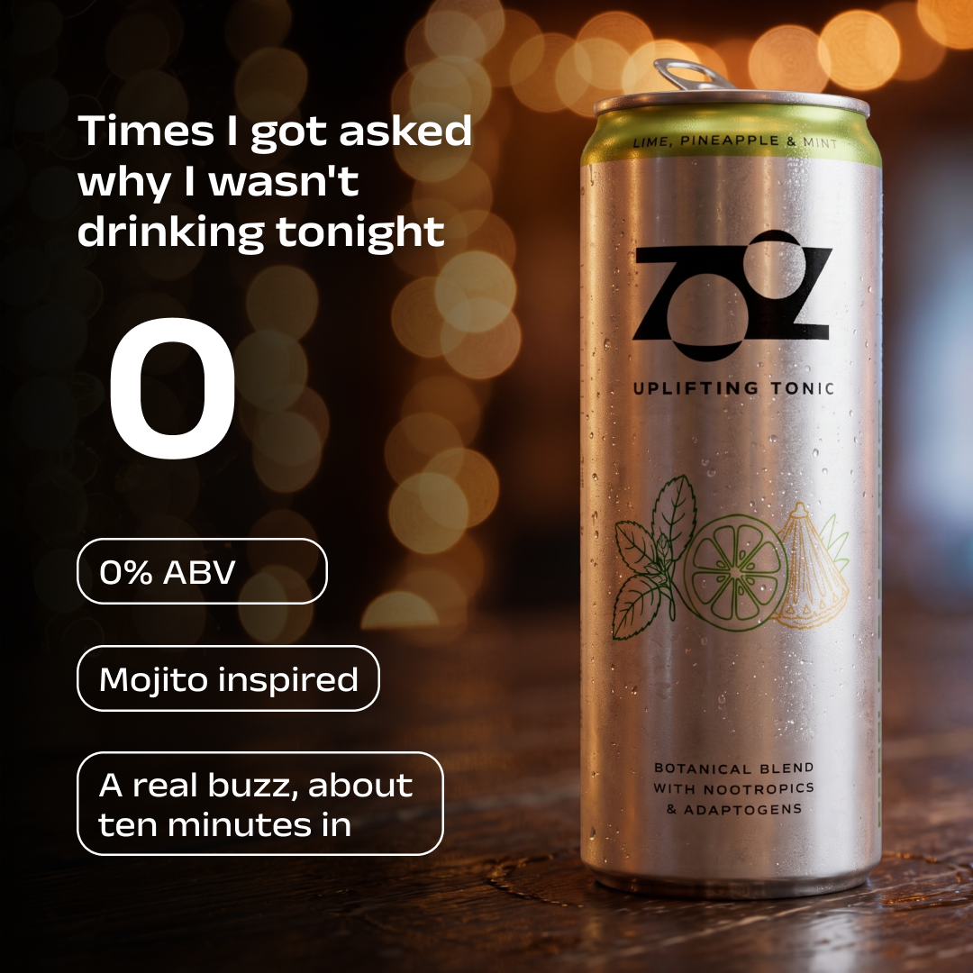 Zooz Drink Facebook ad: The Alcohol-Free Drink People Ask About