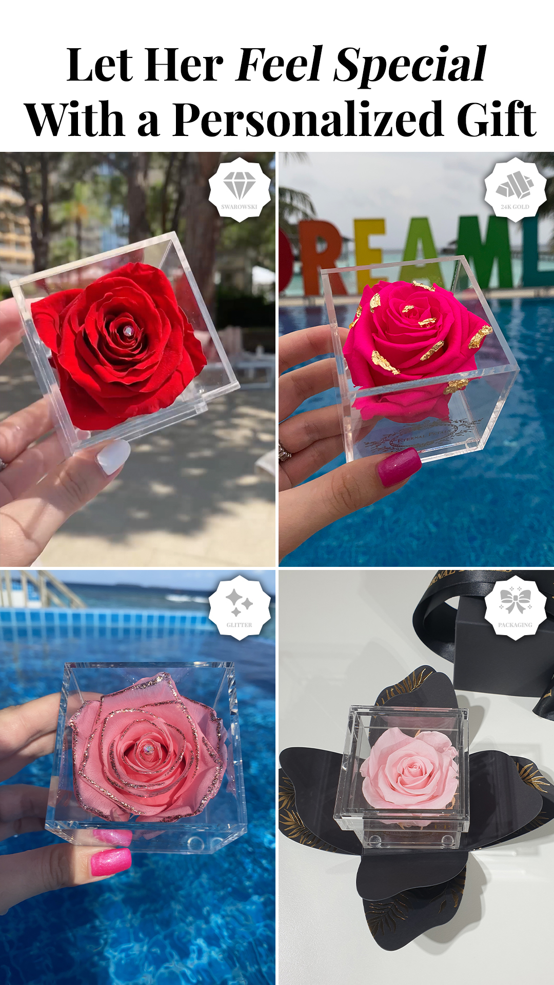 Eternal Petals Facebook ad: Give a Love That Lasts Forever