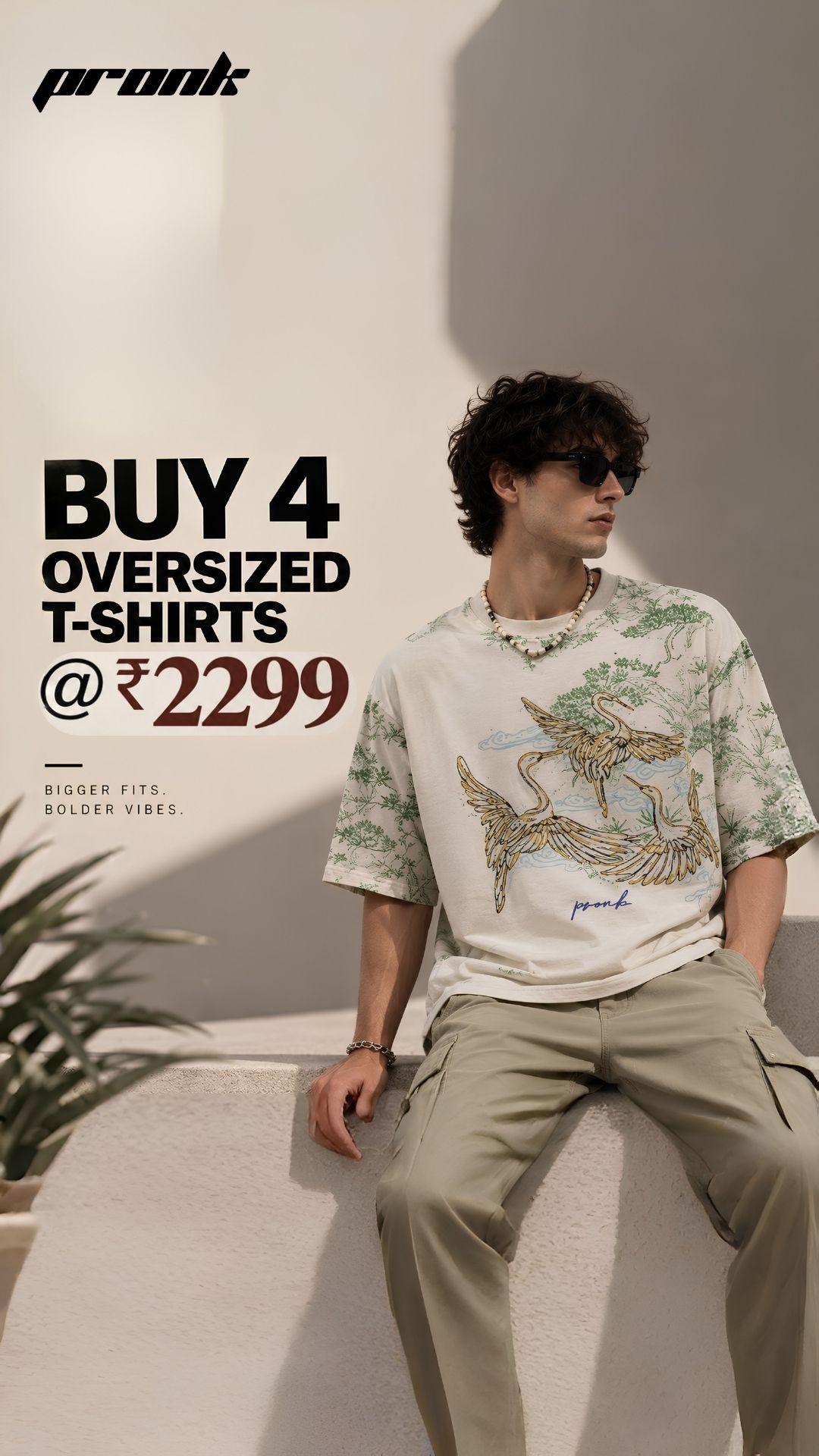 PRONK Facebook ad: Get 4 oversized T-shirts for just ₹2299