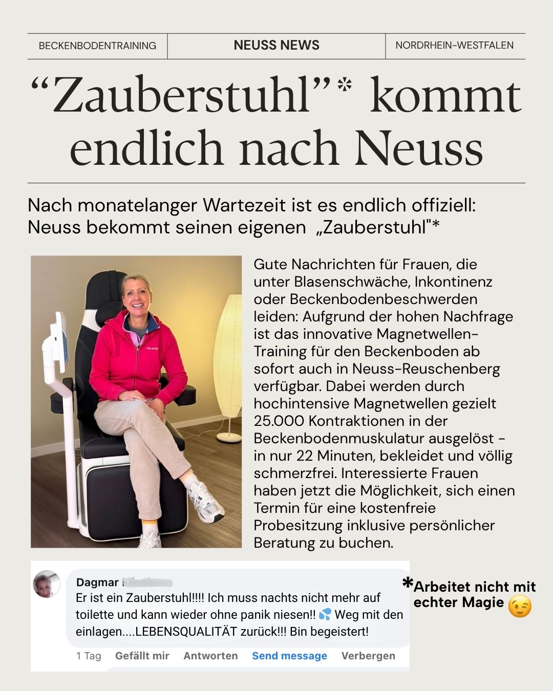 Beckenboden Behandlung Facebook ad