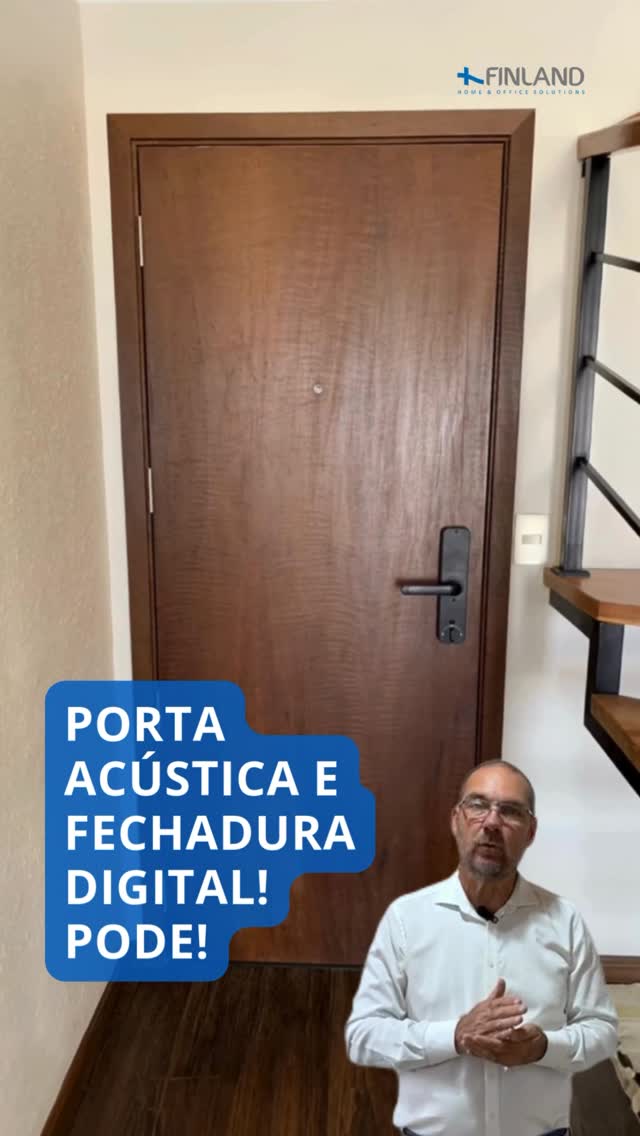 Finland Home & Office Solutions Facebook ad: Porta acústica de madeira com fechadura digital é…