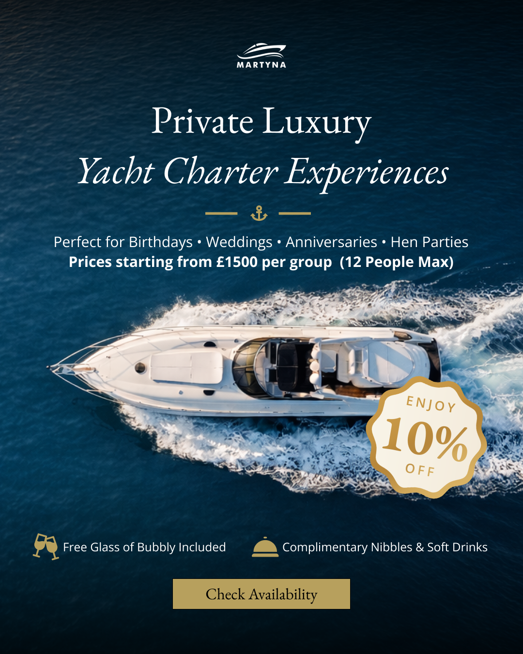 Martyna Charters Facebook ad from Mar 27, 2026