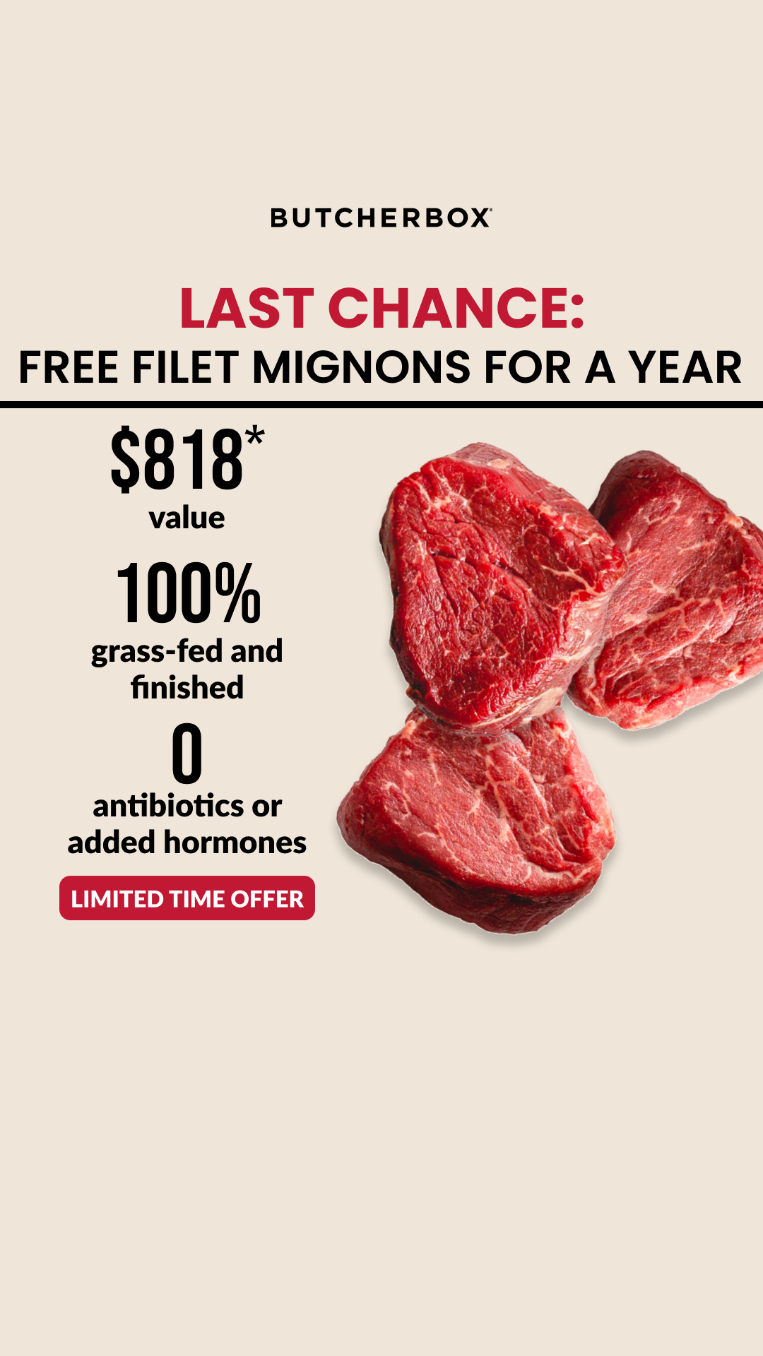 ButcherBox Facebook ad