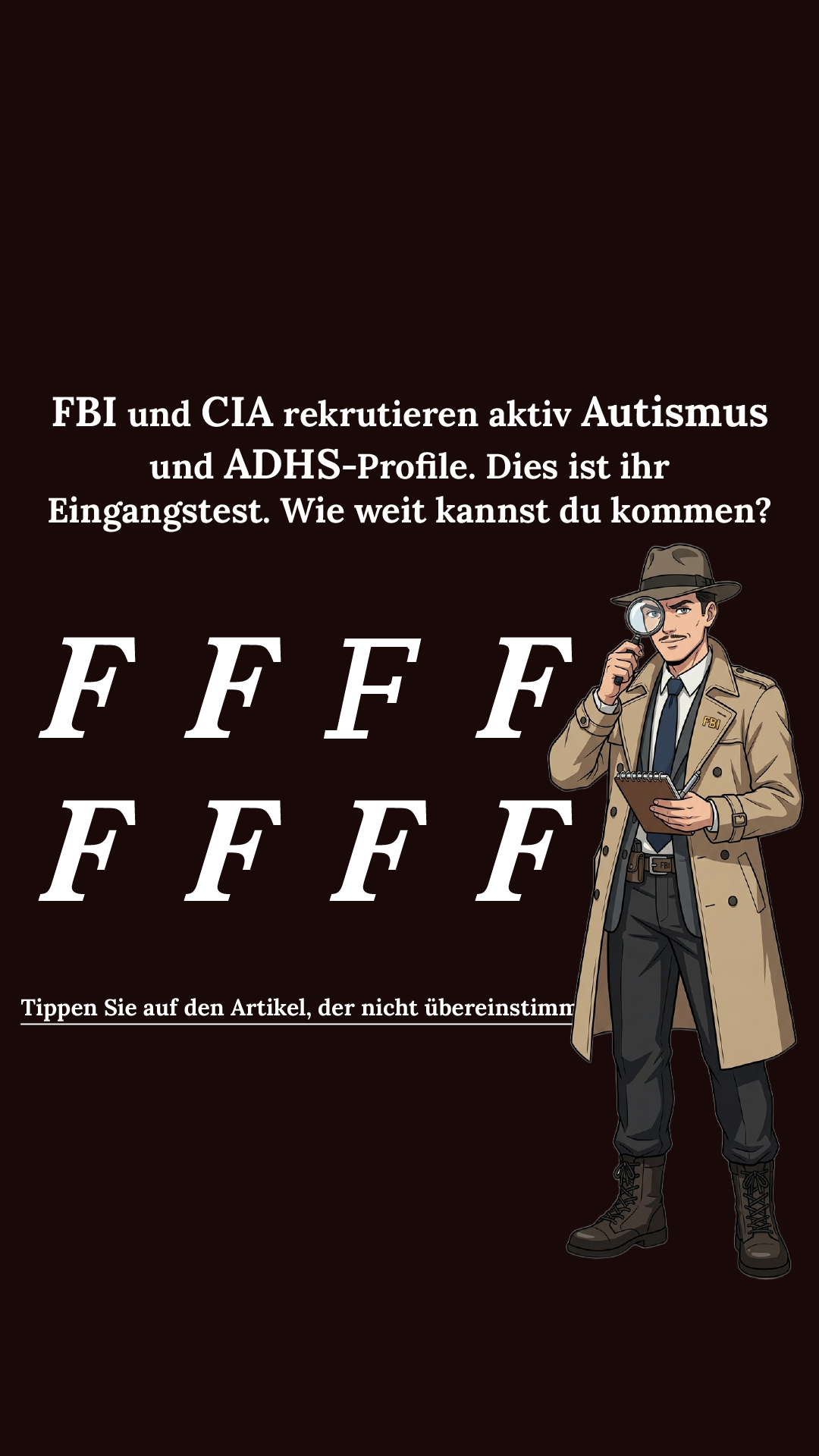 International IQ test Facebook ad